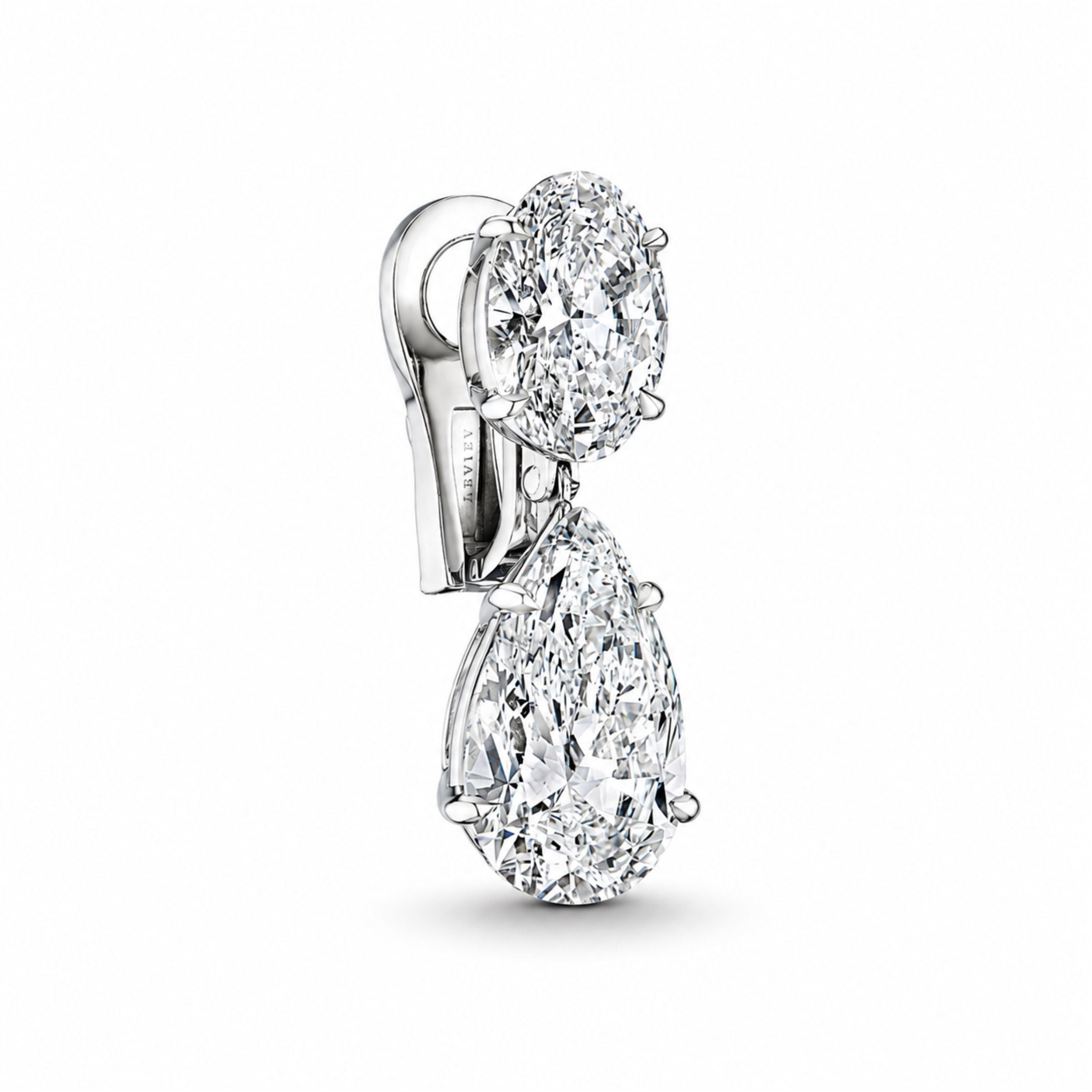 Trova 14.06 Carat Diamond Drop Earring in 18K White Gold