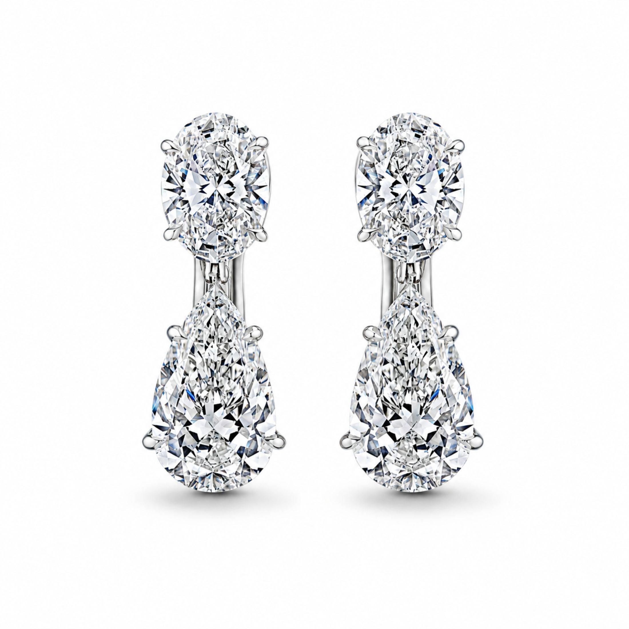 Trova 14.06 Carat Diamond Drop Earring in 18K White Gold