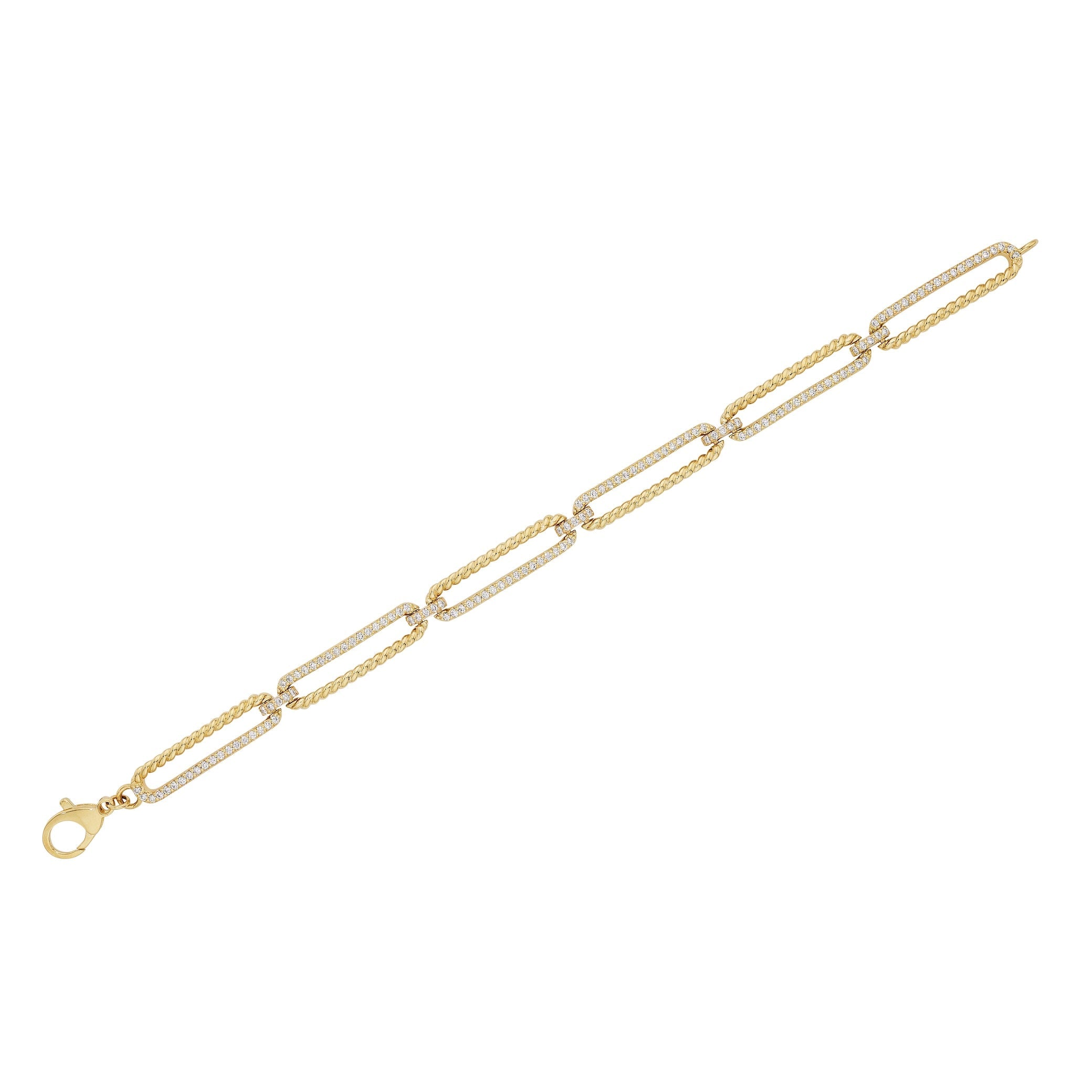 Twisted Link 1.15 Carat Diamond Bracelet in 14K Gold Leviev Bracelets 14K Gold, Bracelet, Bracelets, Diamond, Diamond Bracelet, Everyday Bracelet, Gold & Diamond Ring, Gold Bracelet, Leviev, Leviev Bracelet, Leviev Signature, Natural Diamond, Natural Diamonds, Yellow Gold & Diamond, Yellow Gold Bracelet Leviev 
