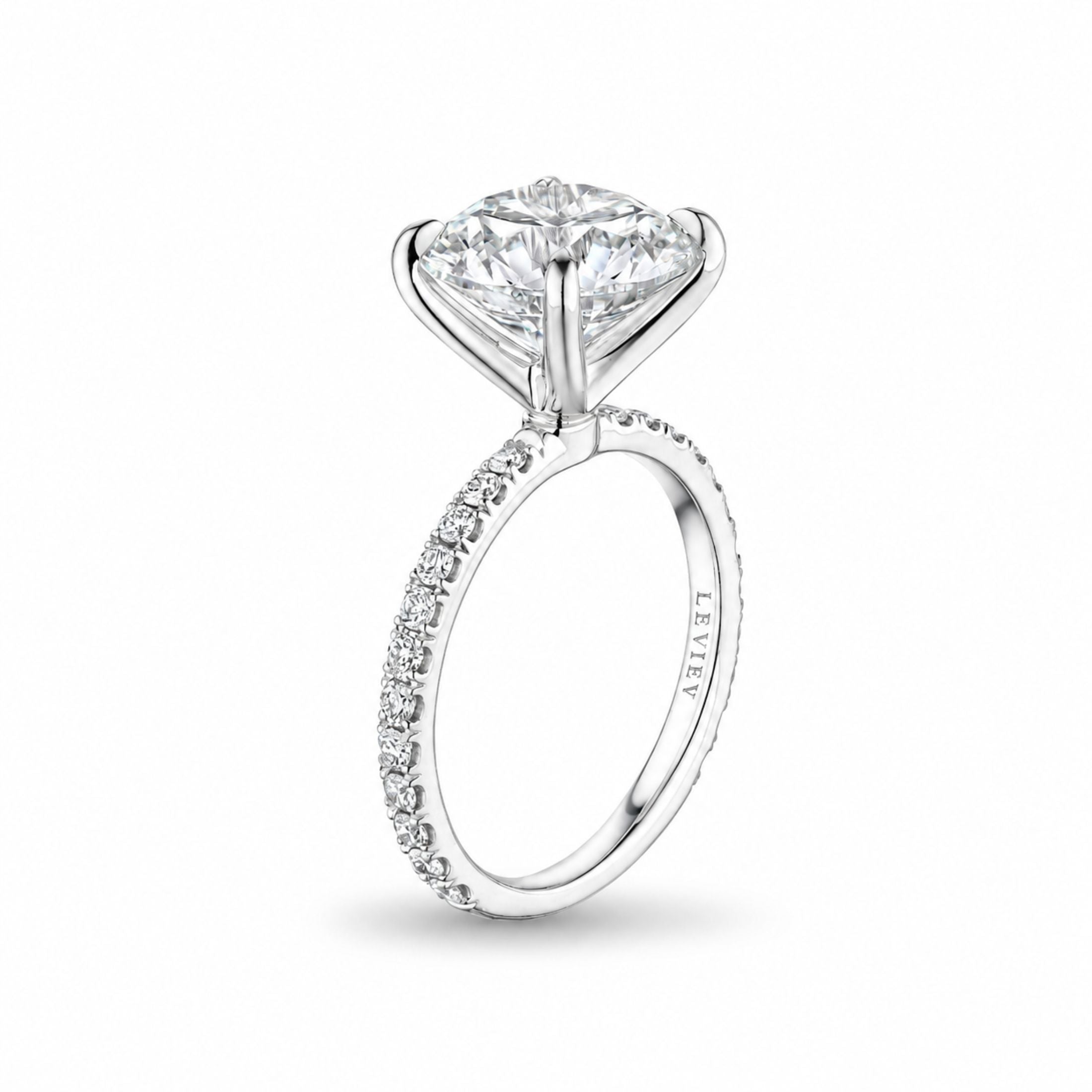 Tyler 3.33 Carat Round Cut Diamond Ring in Platinum