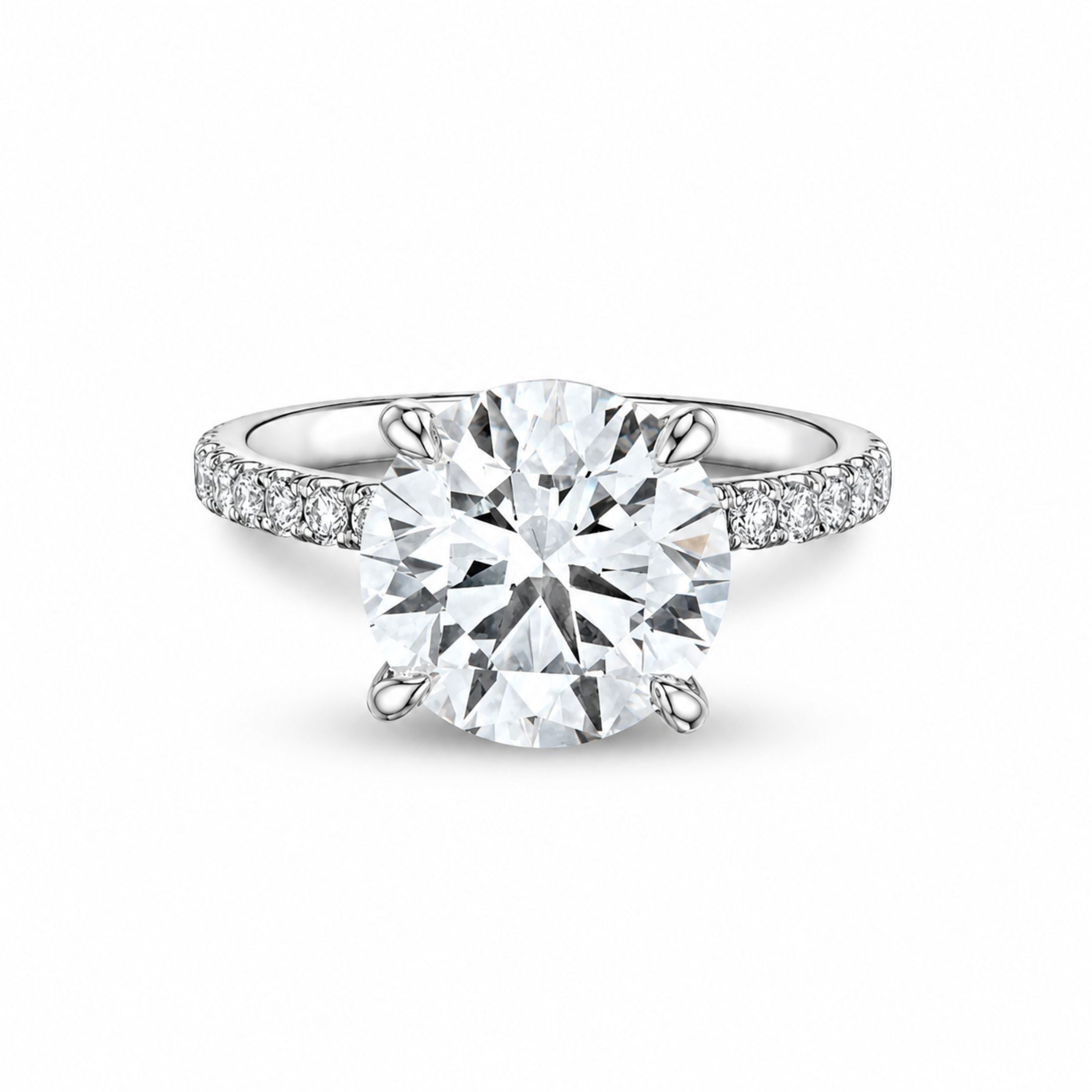Tyler 3.33 Carat Round Cut Diamond Ring in Platinum