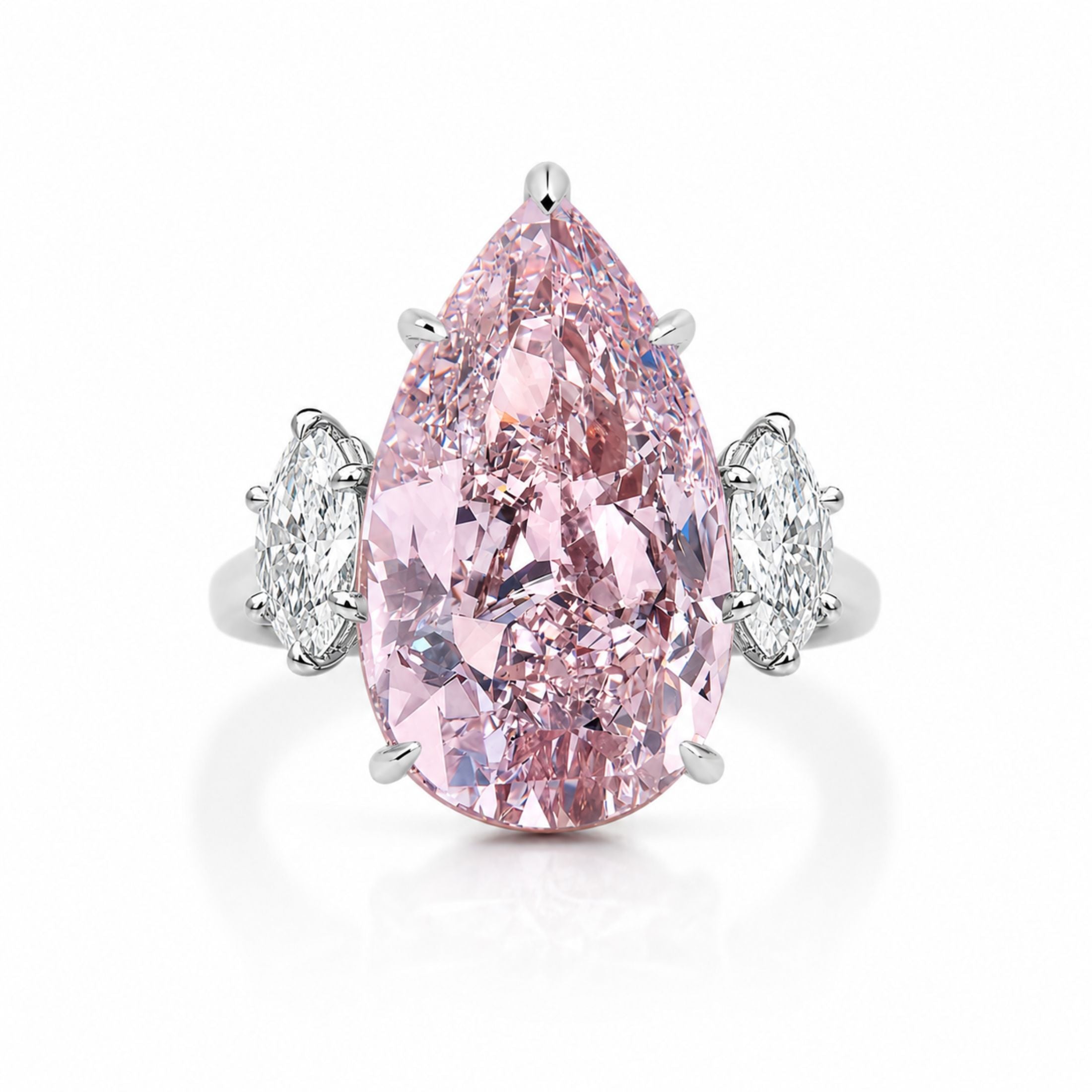 Anastasia 16.36 Carat Light Purplish Pink Diamond Ring in 18K White Gold
