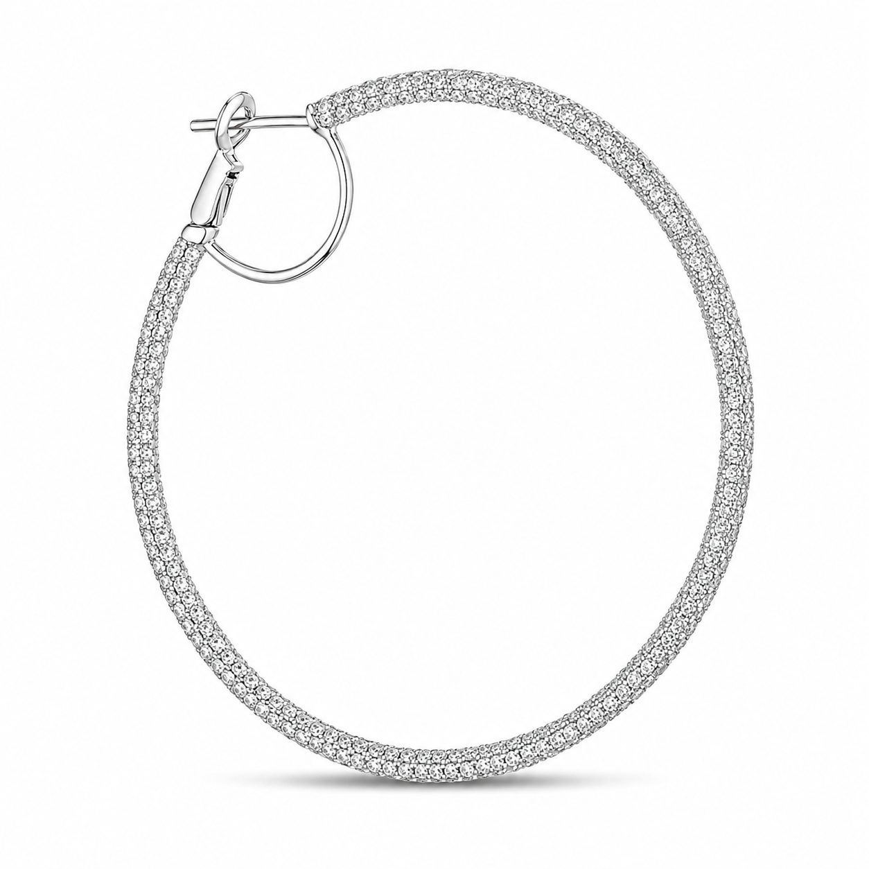 Vera 4.50 Carat Diamond Hoop Earring in 18K White Gold