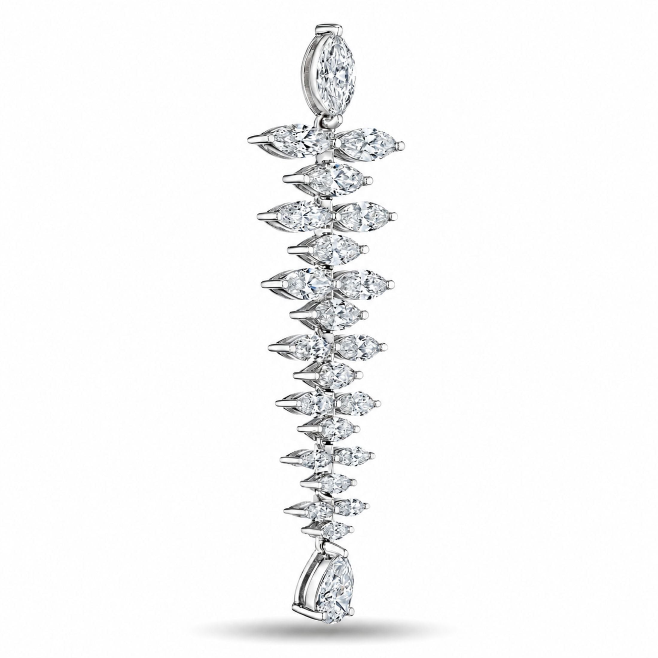 Vesper Bloom 4.66 Carat Diamond Dangle Earrings in 18K White Gold