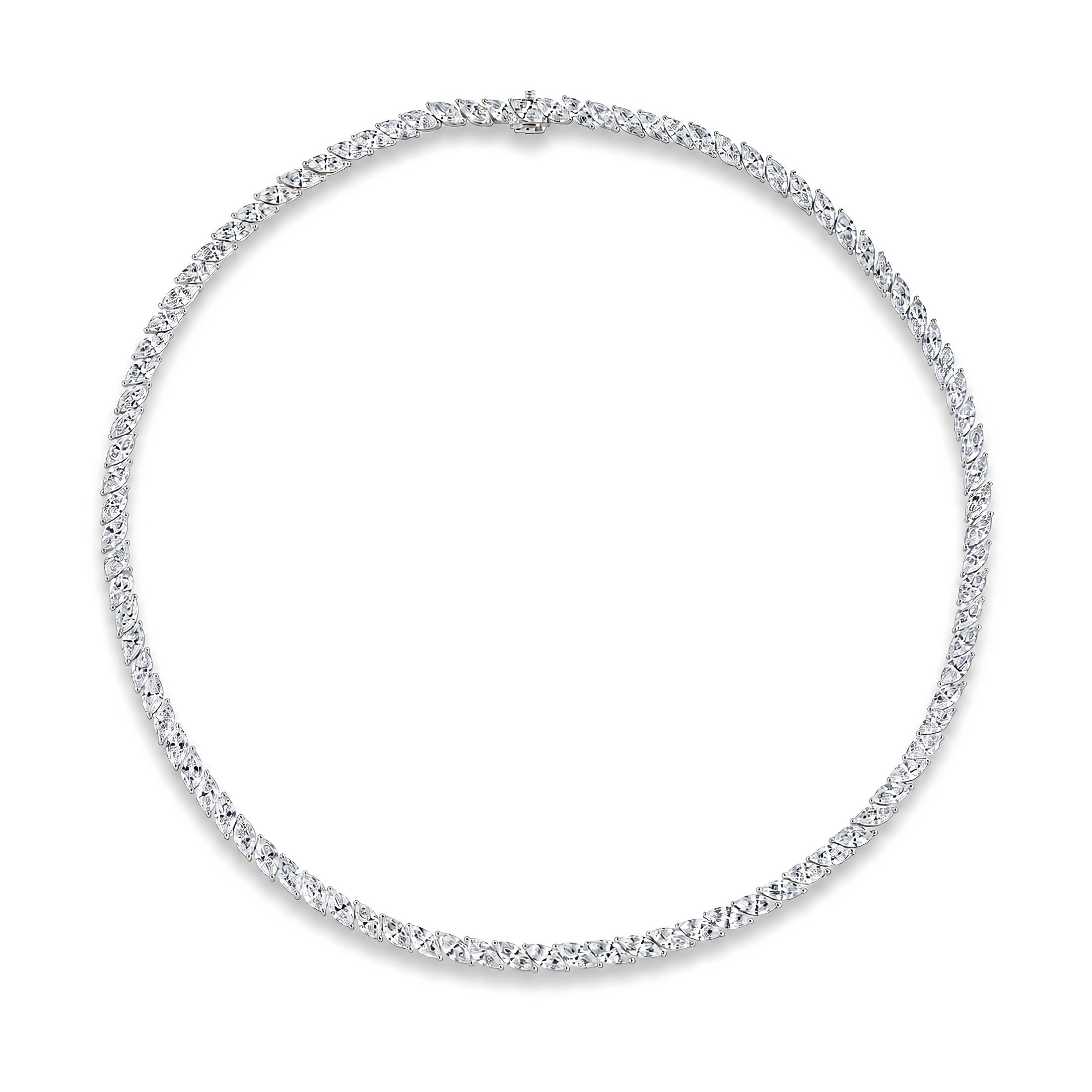 Waverly 21.32 Carat Marquise Diamond Necklace in 18K White Gold