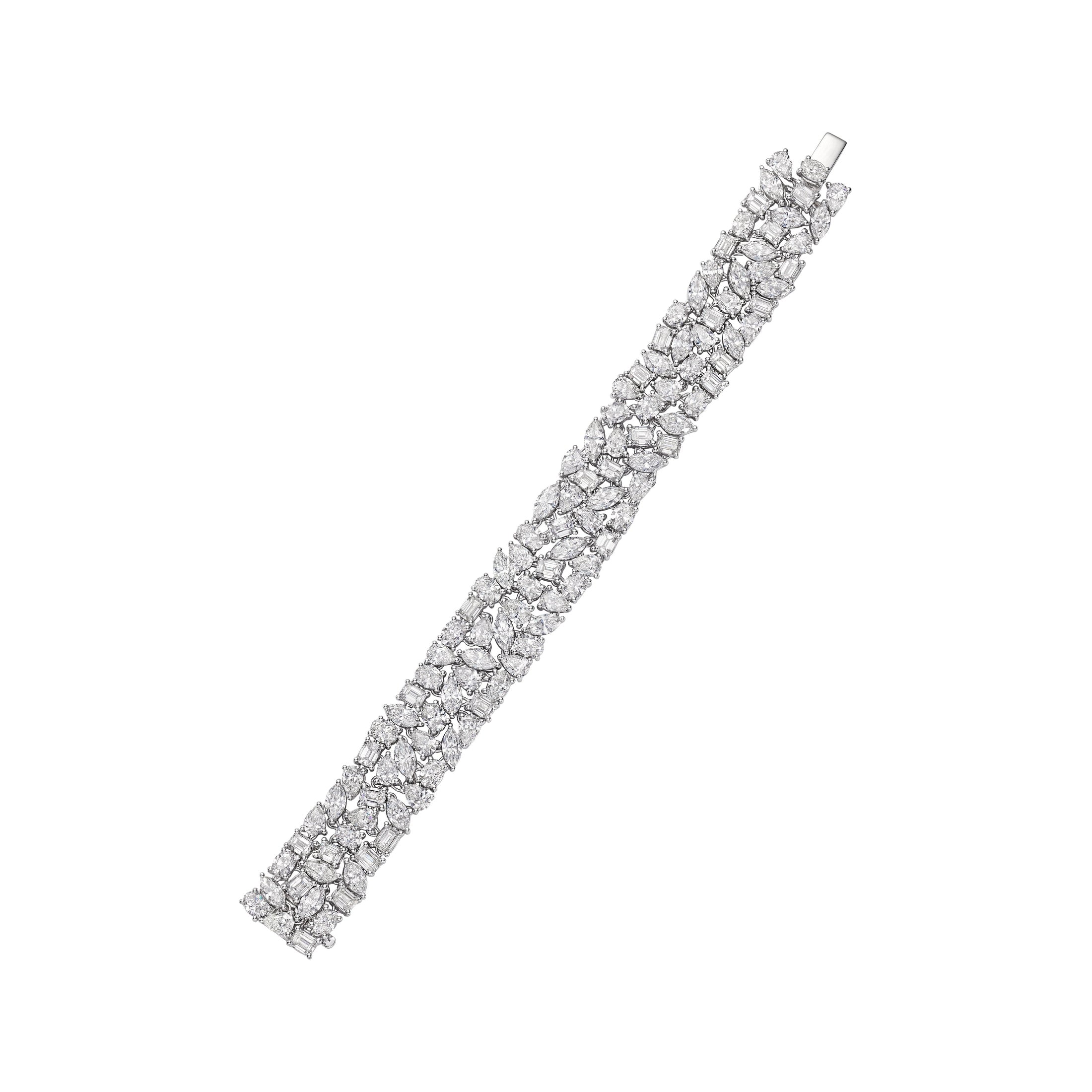 White Mirage 35.47 Carat Diamond Bracelet in 18K White Gold Leviev Bracelets Bracelets, Leviev, Necklaces Leviev 