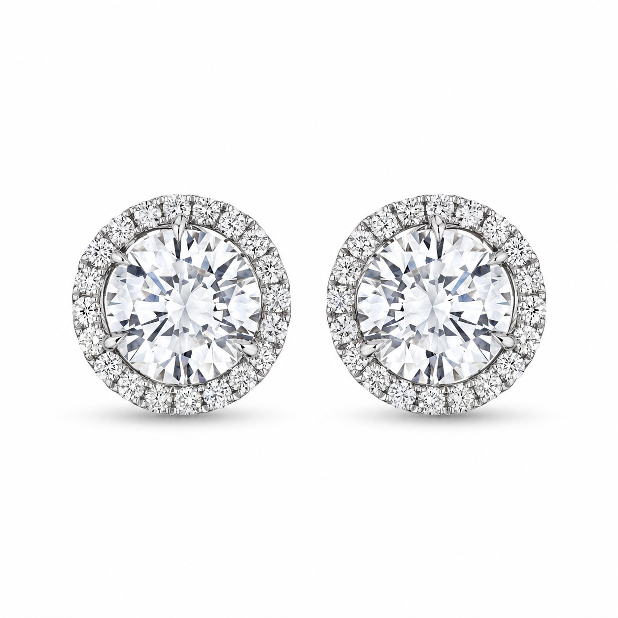 White Solstice 6.92 Carat Diamond Stud Earrings in Platinum