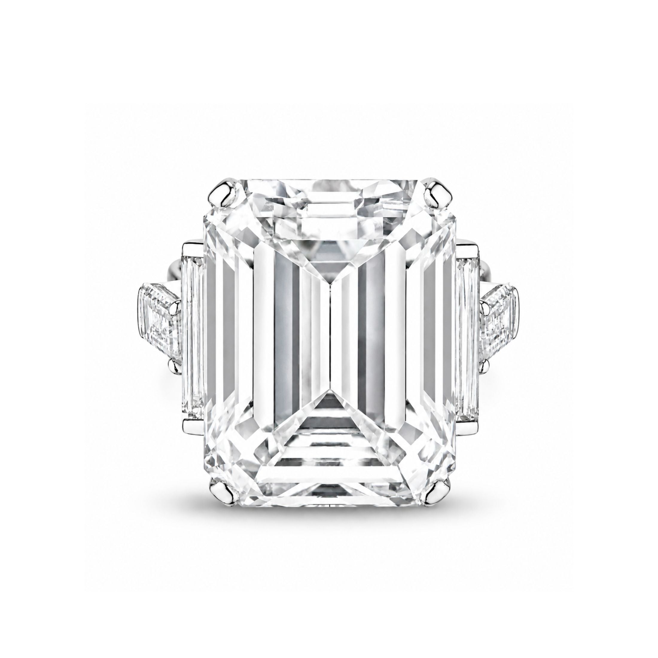 Windsor 53.55 Carat Diamond Emerald Cut Solitaire Ring in Platinum