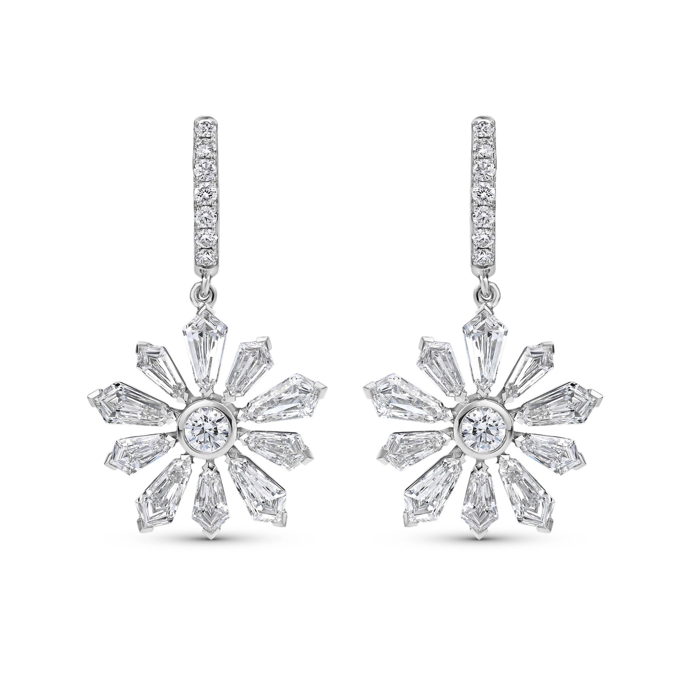 Winter Petal 4.71 Carat Diamond Drop Earring in 18K White Gold Leviev Earrings 18K, 18k White Gold, 18k White Gold Earrings, Dangle, Dangle Earring, Diamond, Diamond Earring, Drop Earring, Earrings, Everyday Luxury Jewelry, Fine Jewelry, Leviev, Leviev Earrings, Luxury Earrings, Natural Diamond, Natural Diamond Earrings, Snowflake, Snowflake Earring, Snowflake Jewelry, White Gold & Diamond, White Gold & Diamond Earrings, White Gold Dangle Earring, Women's Earrings Leviev 