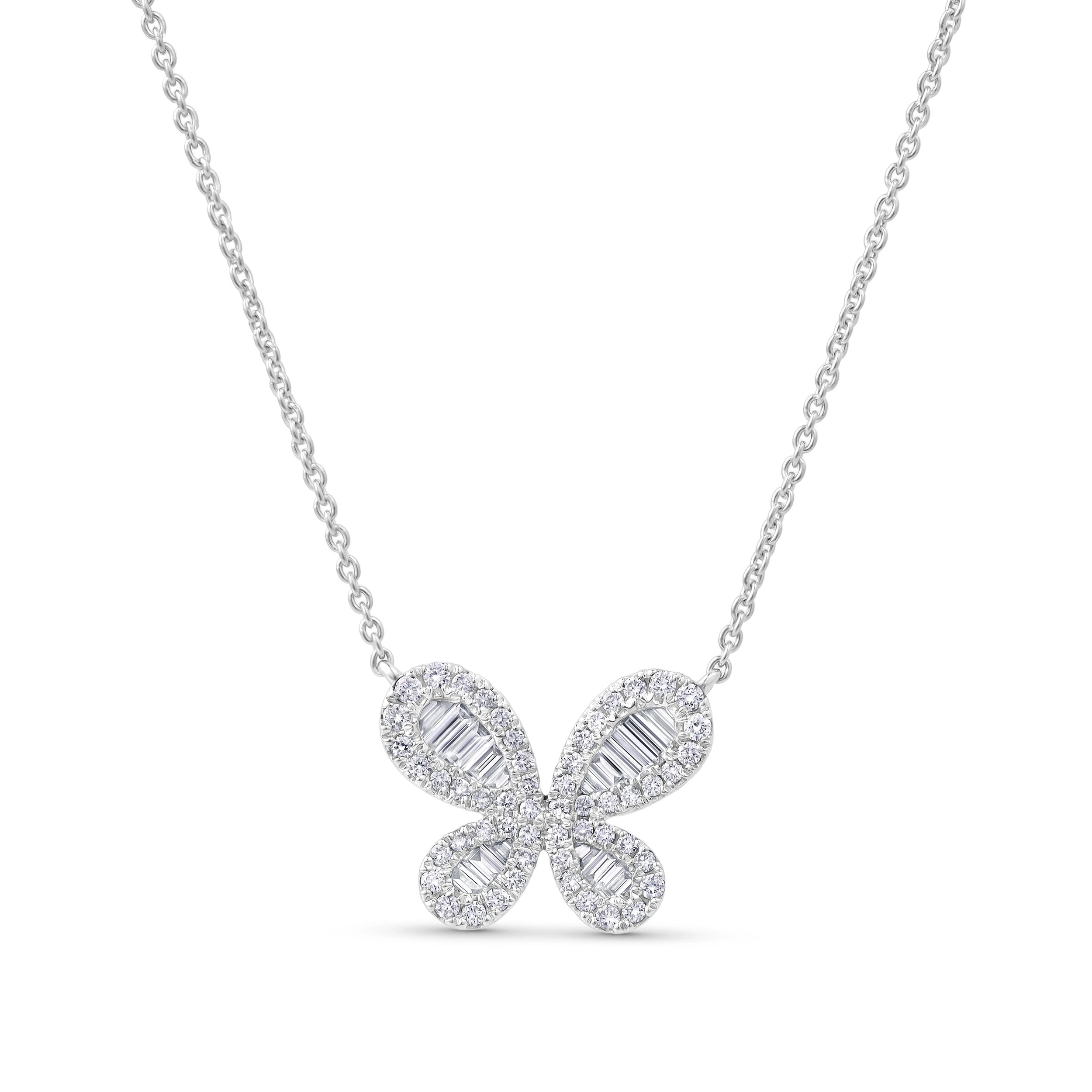 Baguette Butterfly Necklace - Necklaces - Leviev