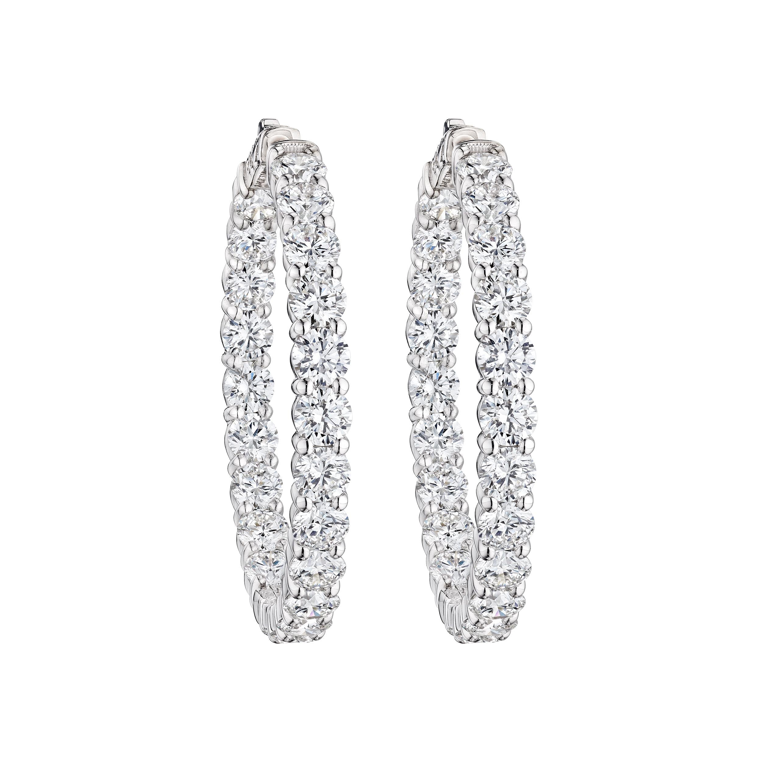 'Celestial Orbit' Round Diamond Hoop Earrings, 0.3 CT Each - Earrings - Leviev Diamonds