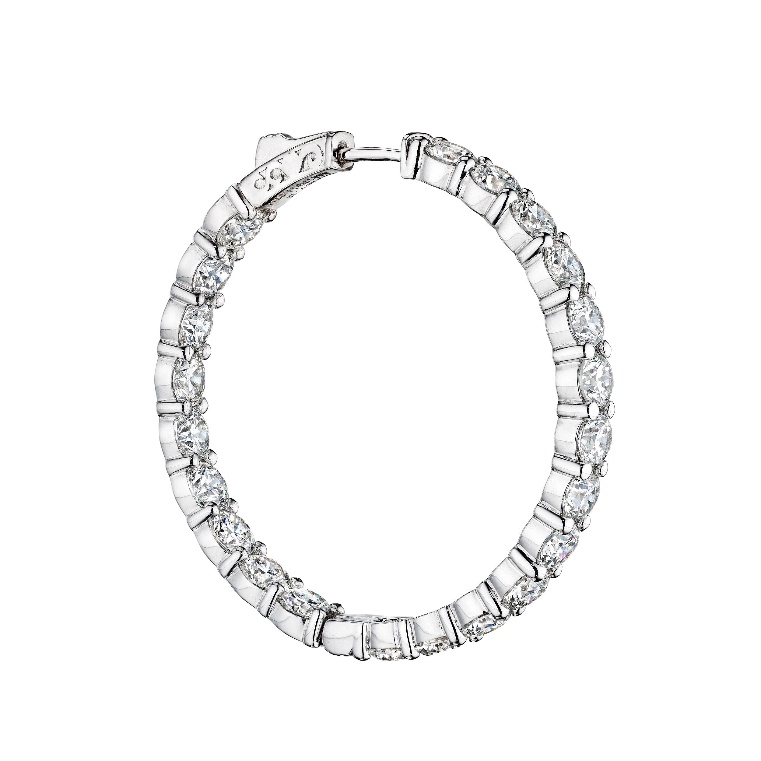 'Celestial Orbit' Round Diamond Hoop Earrings, 0.3 CT Each - Earrings - Leviev Diamonds