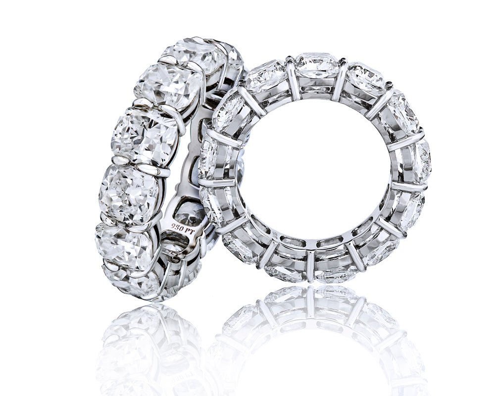 Cushion Cut Diamond Eternity Band, 13 CT - Rings - Leviev