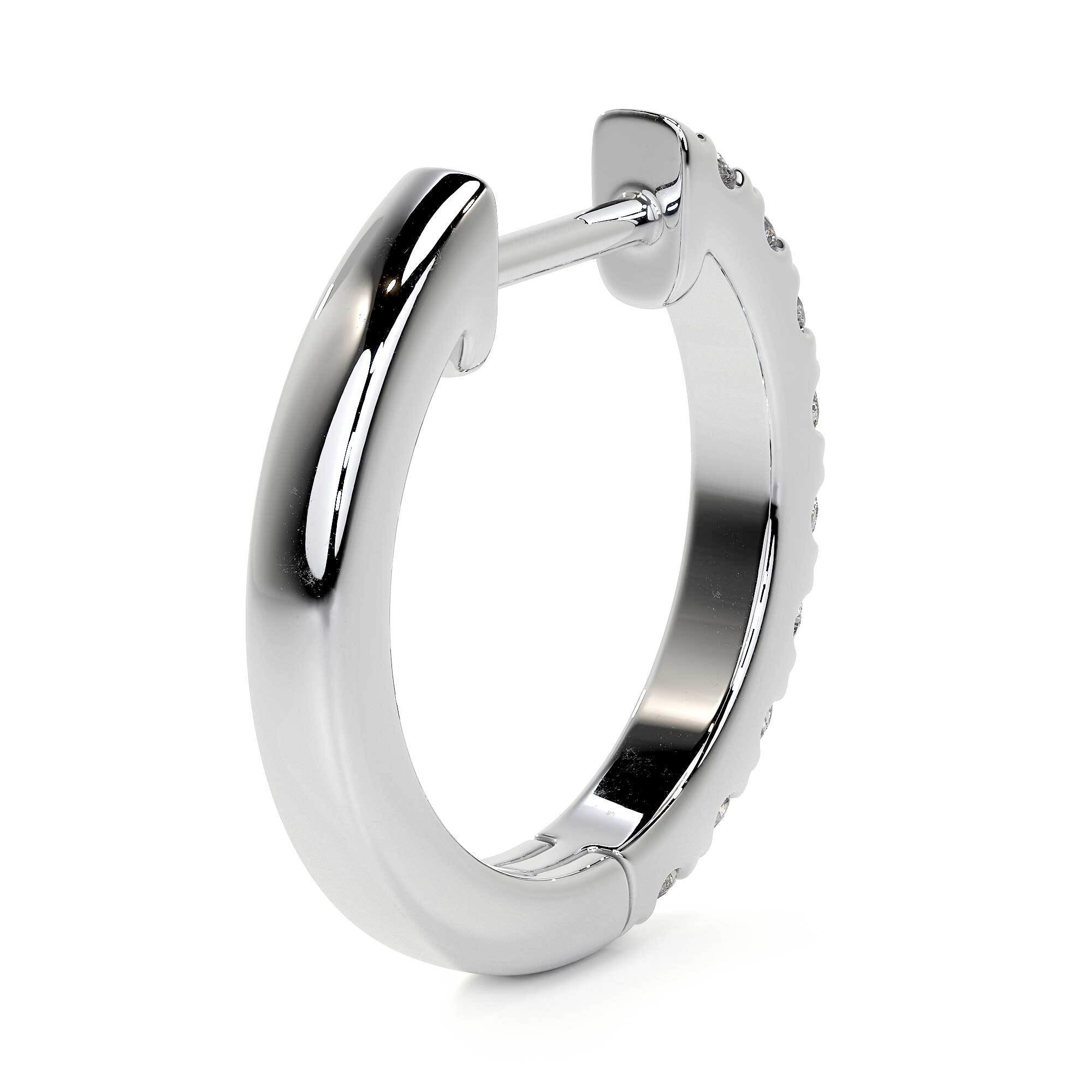 Diamond Hoop Earrings, 14MM, 0.32ct - Leviev