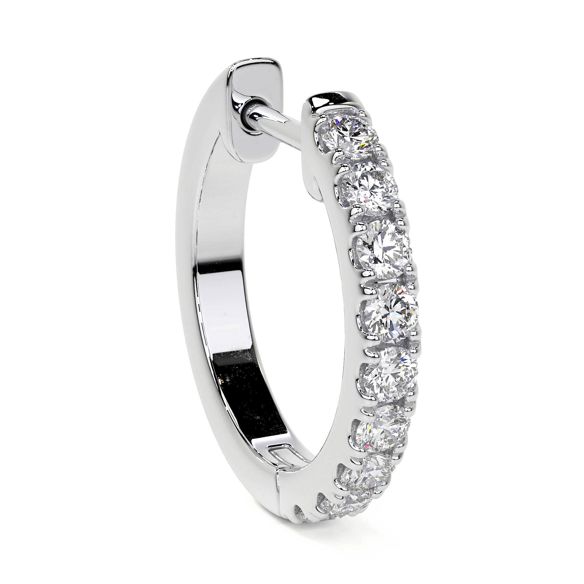 Diamond Hoop Earrings, 14MM, 0.32ct - Leviev