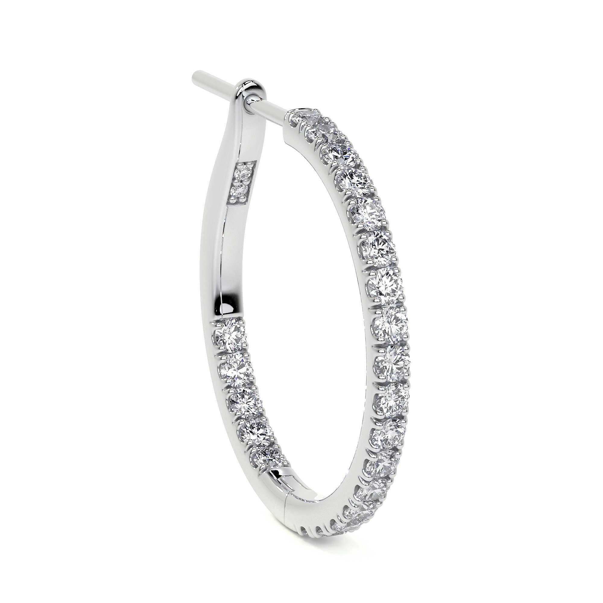 Diamond Hoop Earrings, 19MM, 0.59ct - Leviev