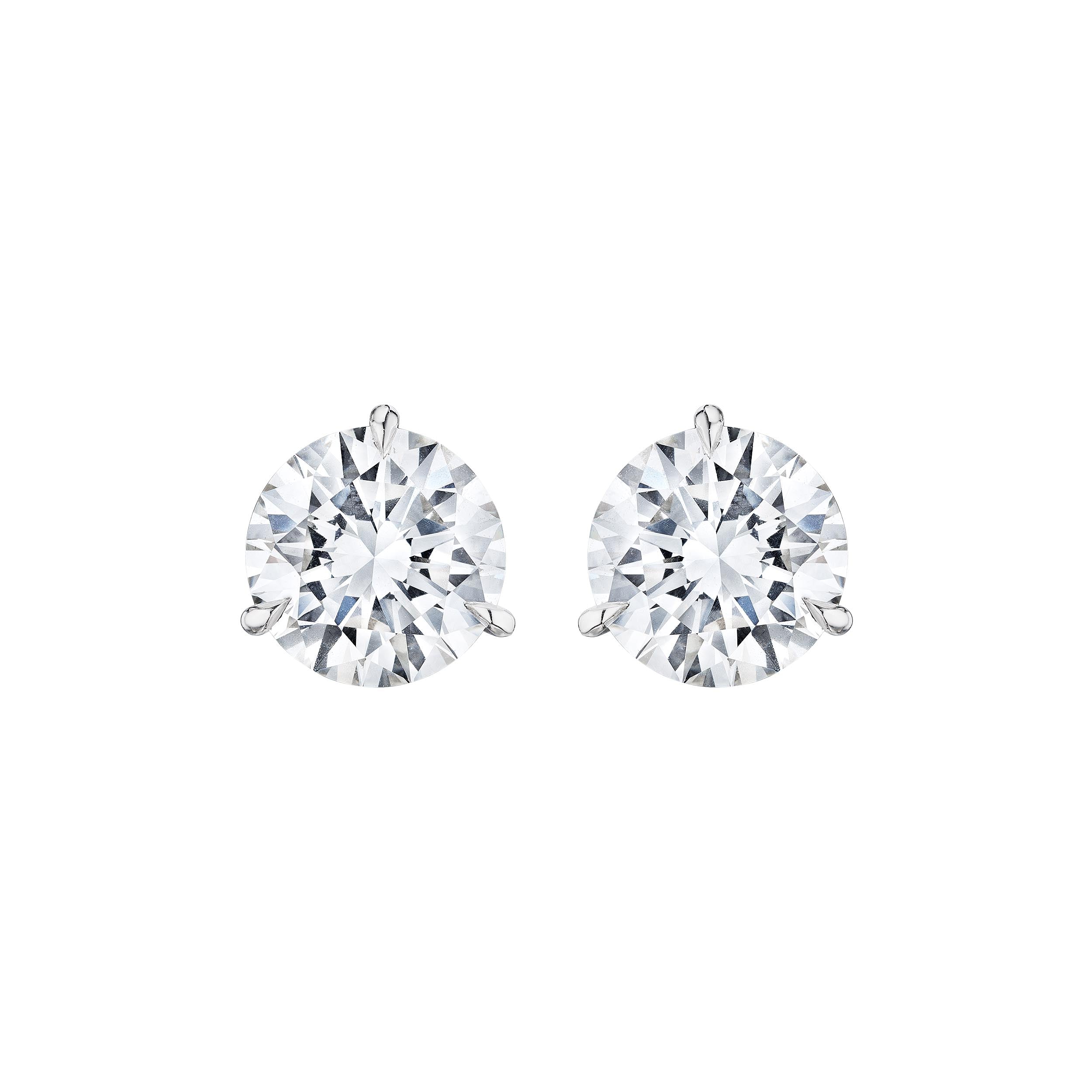 Diamond Stud Earrings with Halo, 6 CT - Earrings - Leviev Diamonds