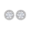 Diamond Stud Earrings with Halo, 6 CT - Earrings - Leviev Diamonds