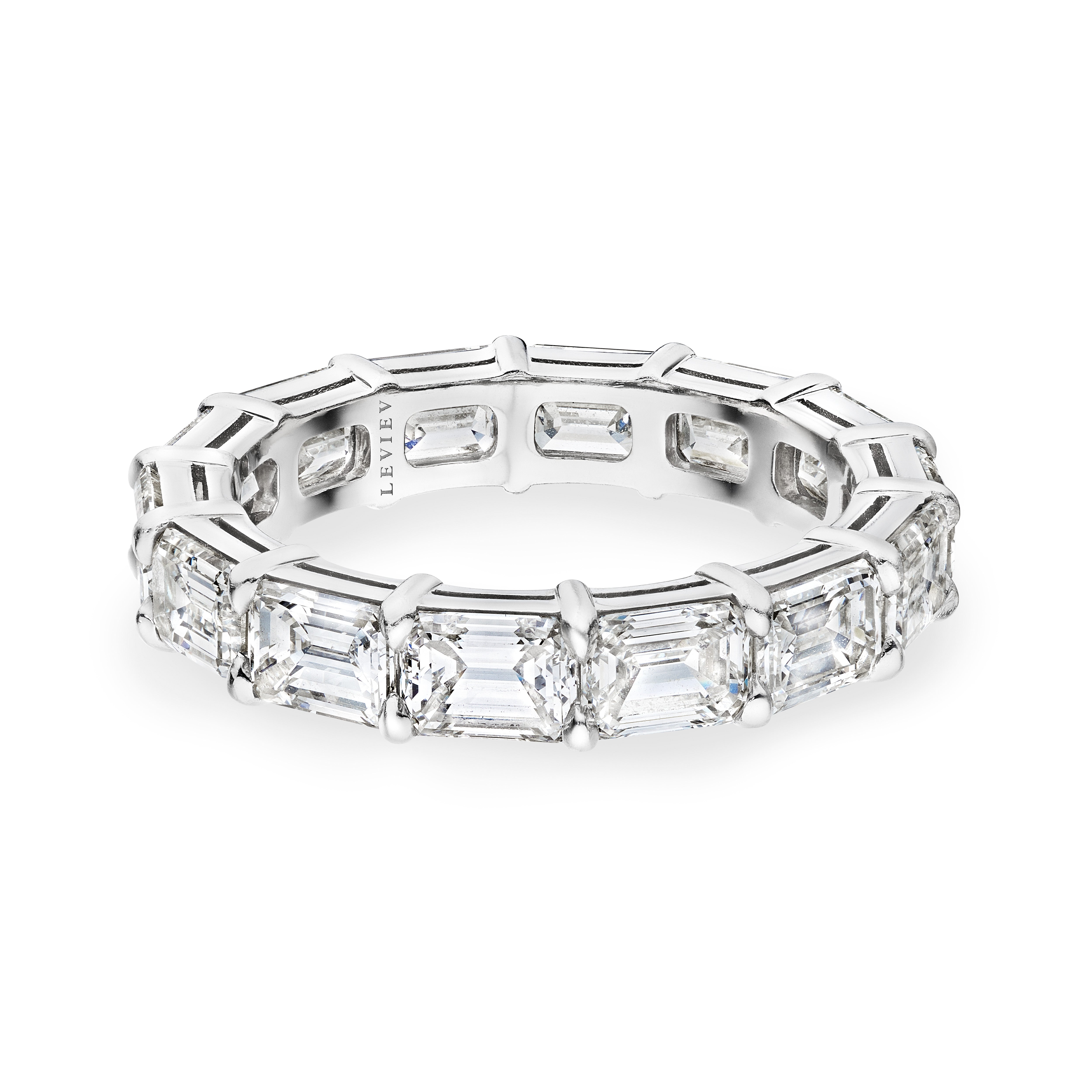 Emerald Cut Diamond Eternity Band, 4 CT - Rings - Leviev Diamonds