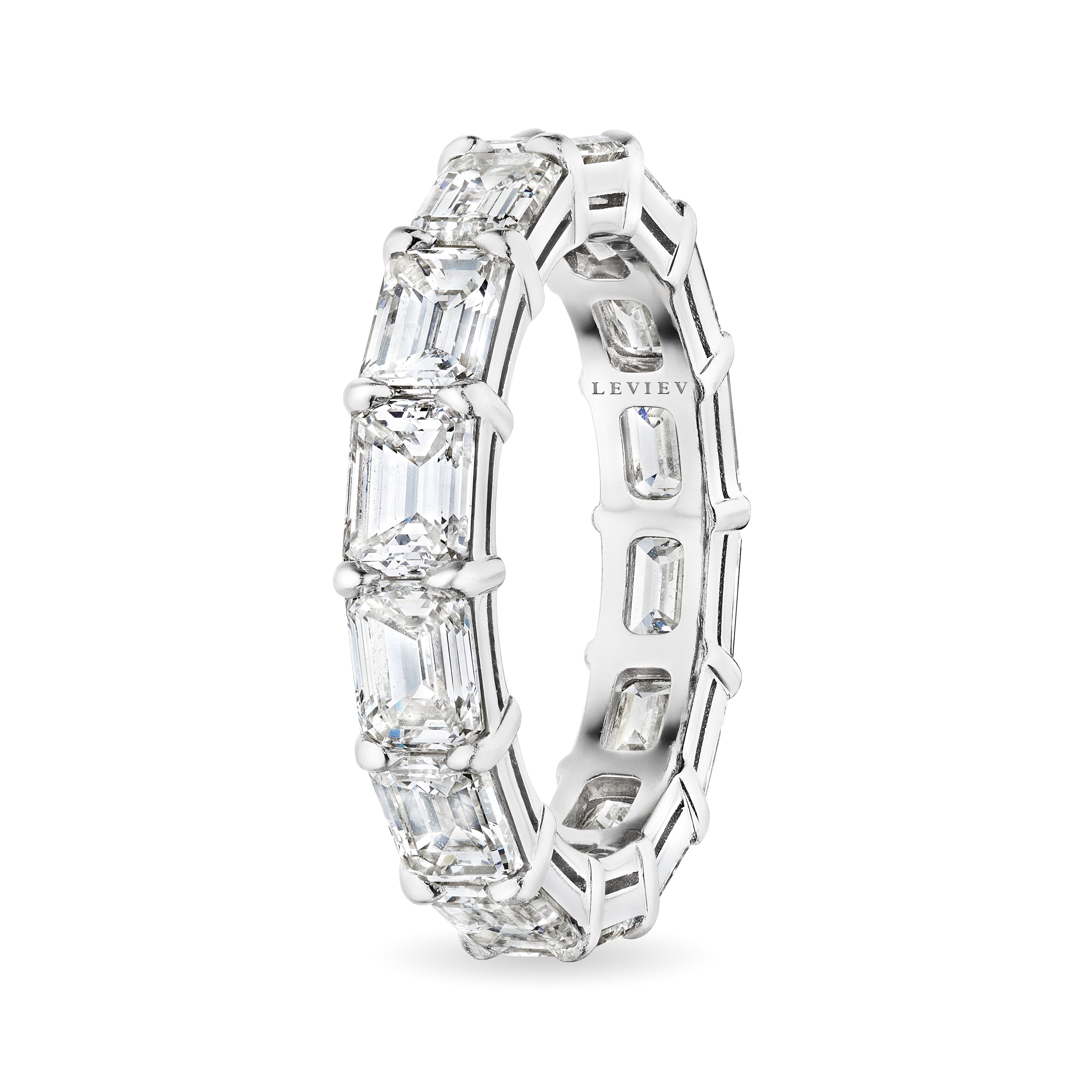 Emerald Cut Diamond Eternity Band, 4 CT - Rings - Leviev Diamonds