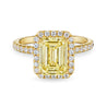 Emerald Cut Diamond Ring With Halo, 2 CT, Gold - Rings - Leviev Diamonds