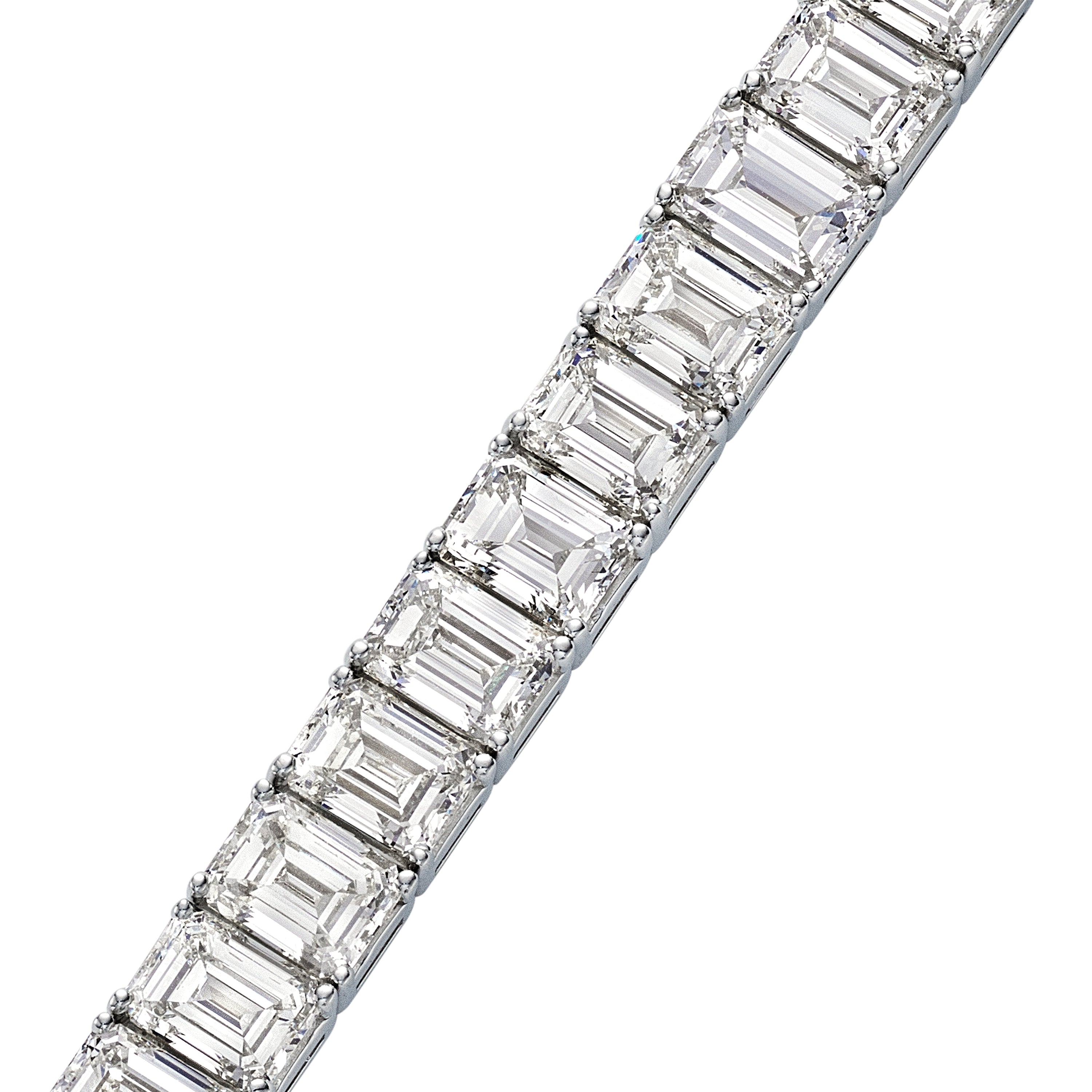 Emerald Cut Diamond Tennis Bracelet, 35 CT - Bracelets - Leviev Diamonds