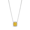 Fancy Intense Yellow Radiant Cut Diamond Pendant, 3 CT - Necklaces - Leviev Diamonds