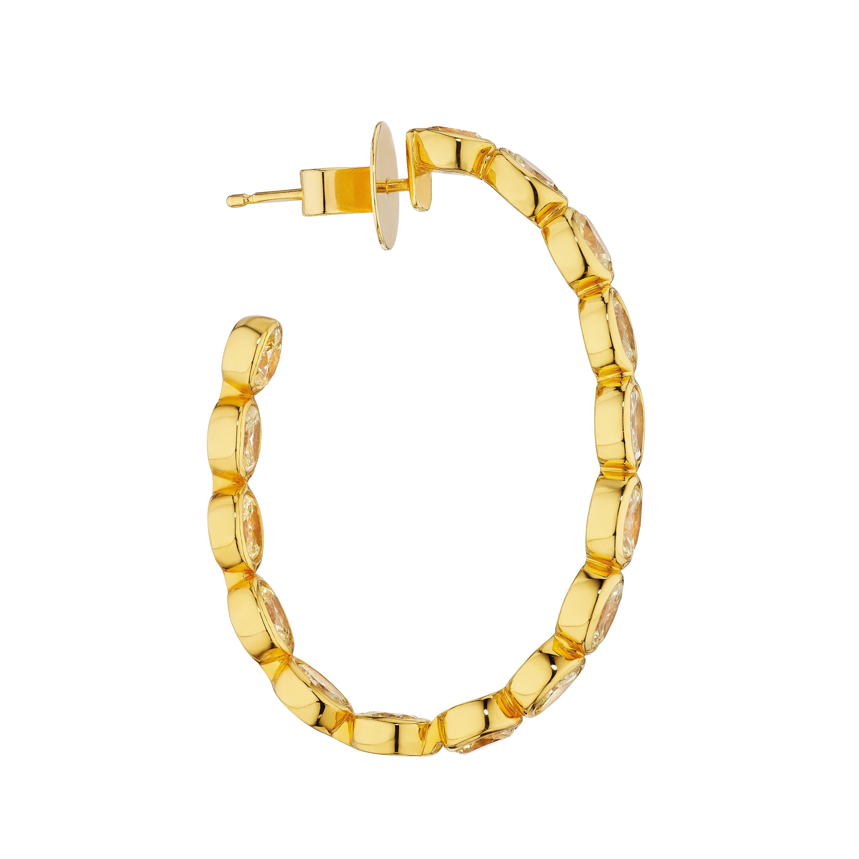'Golden Eclipse' Radiant Dome Diamond Earrings - Leviev