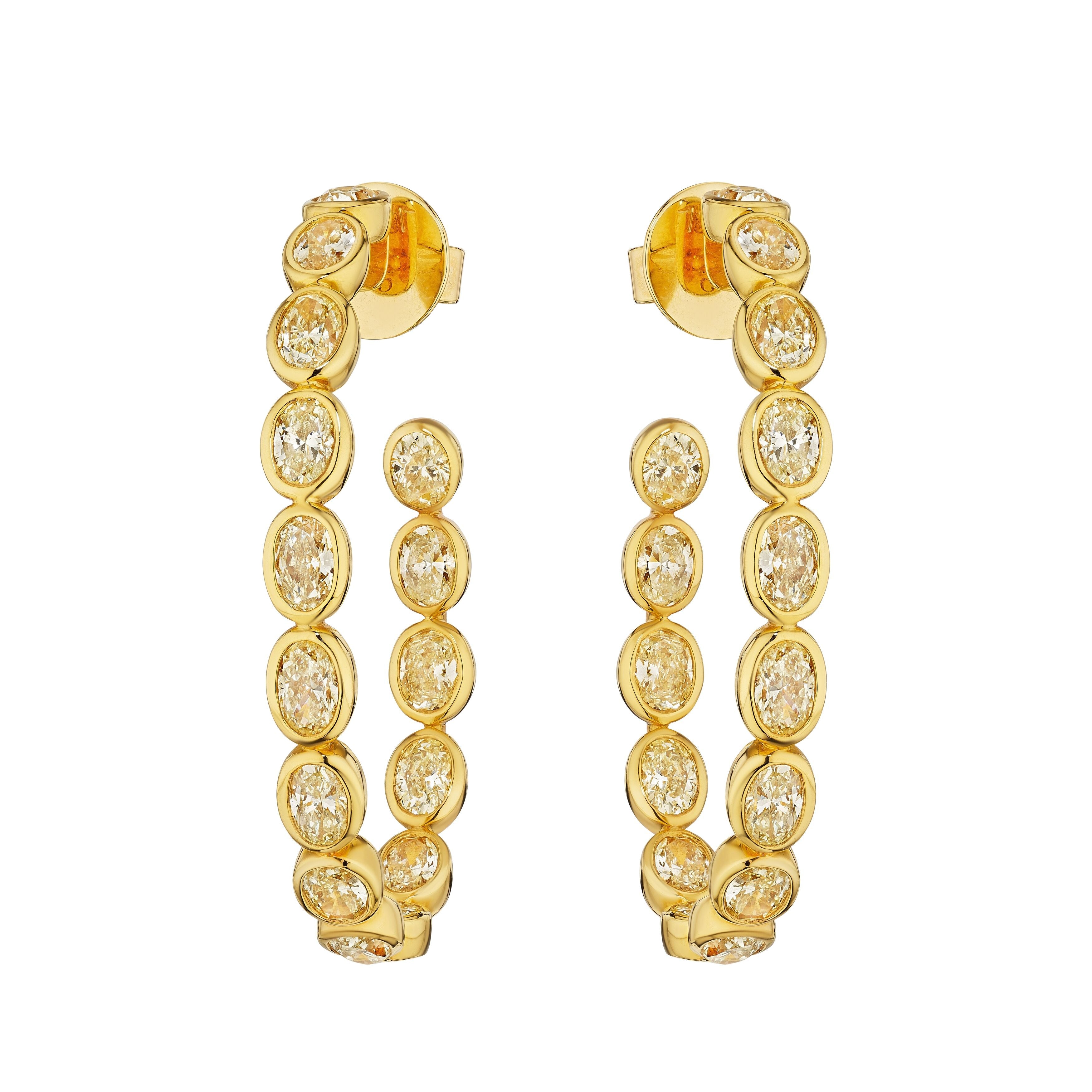 'Golden Eclipse' Radiant Dome Diamond Earrings - Leviev