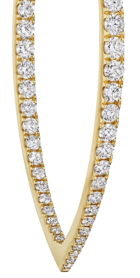 'Golden V' Diamond Hoop Earrings, 2.6 CT - Earrings - Leviev Diamonds