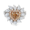 Heart Shape Cut Fancy Brown Orange Diamond Ring, 1 CT - Rings - Leviev Diamonds