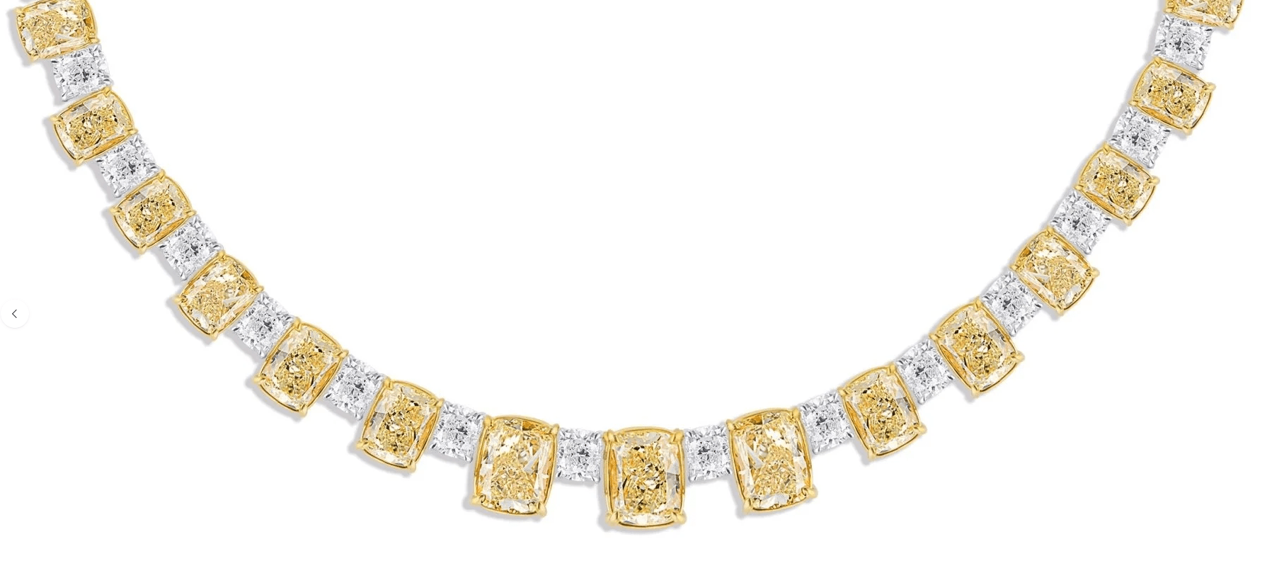 'LEVIEV Capella' Yellow and White Diamonds Graduating Necklace, 80 CT - Leviev Diamonds