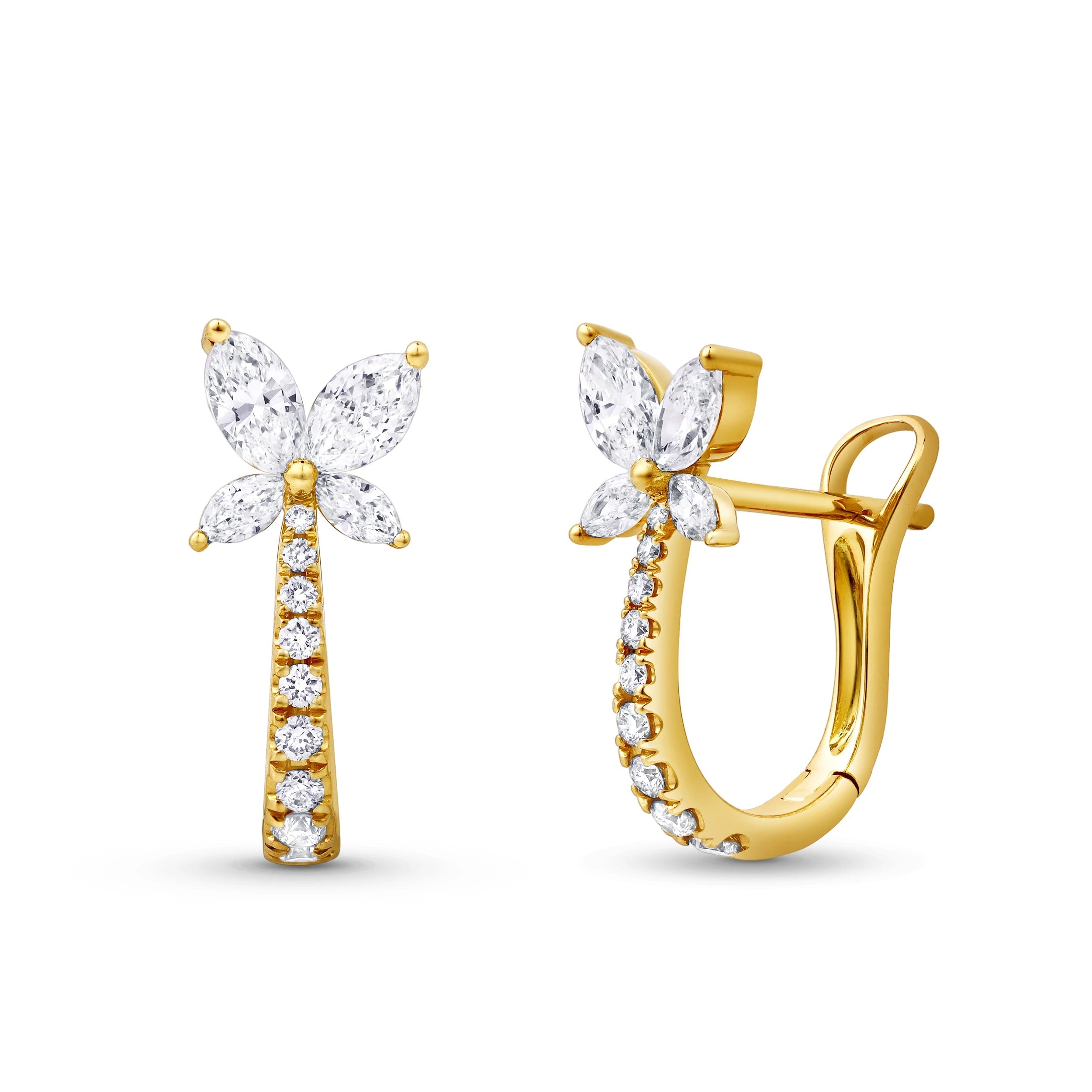 Leviev Diamond Butterfly Hoop Earrings - Earrings - Leviev