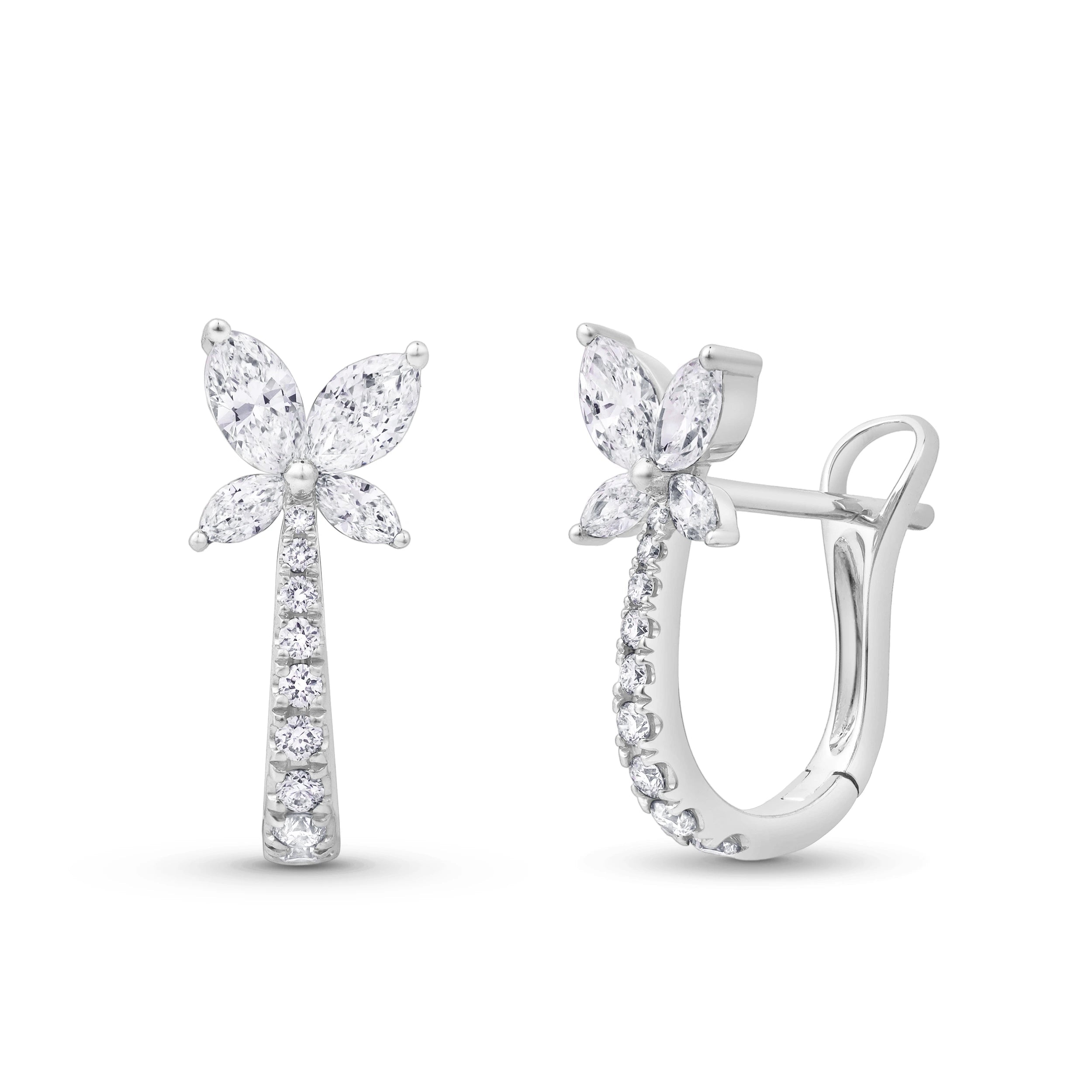 Leviev Diamond Butterfly Hoop Earrings - Earrings - Leviev