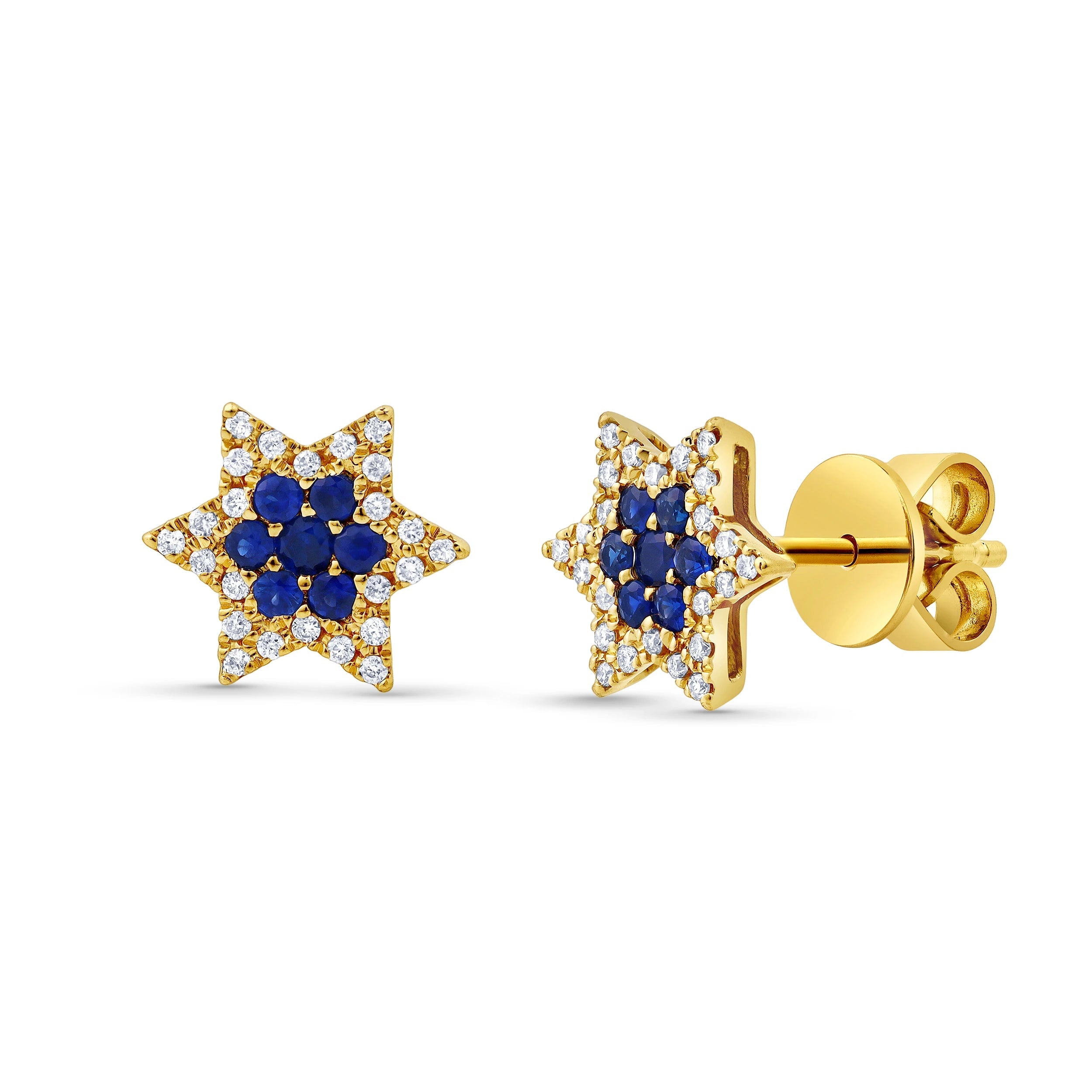 Leviev Diamond & Sapphire Star of David Earrings - Earrings - Leviev