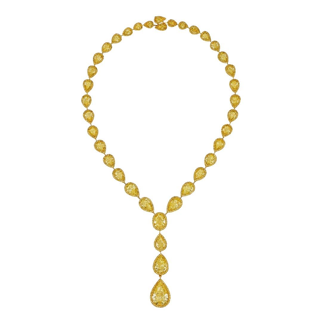 'LEVIEV Sadalsuud' Fancy Yellow Pear - Shaped Diamond Necklace, 100 CT - Necklaces - Leviev Diamonds