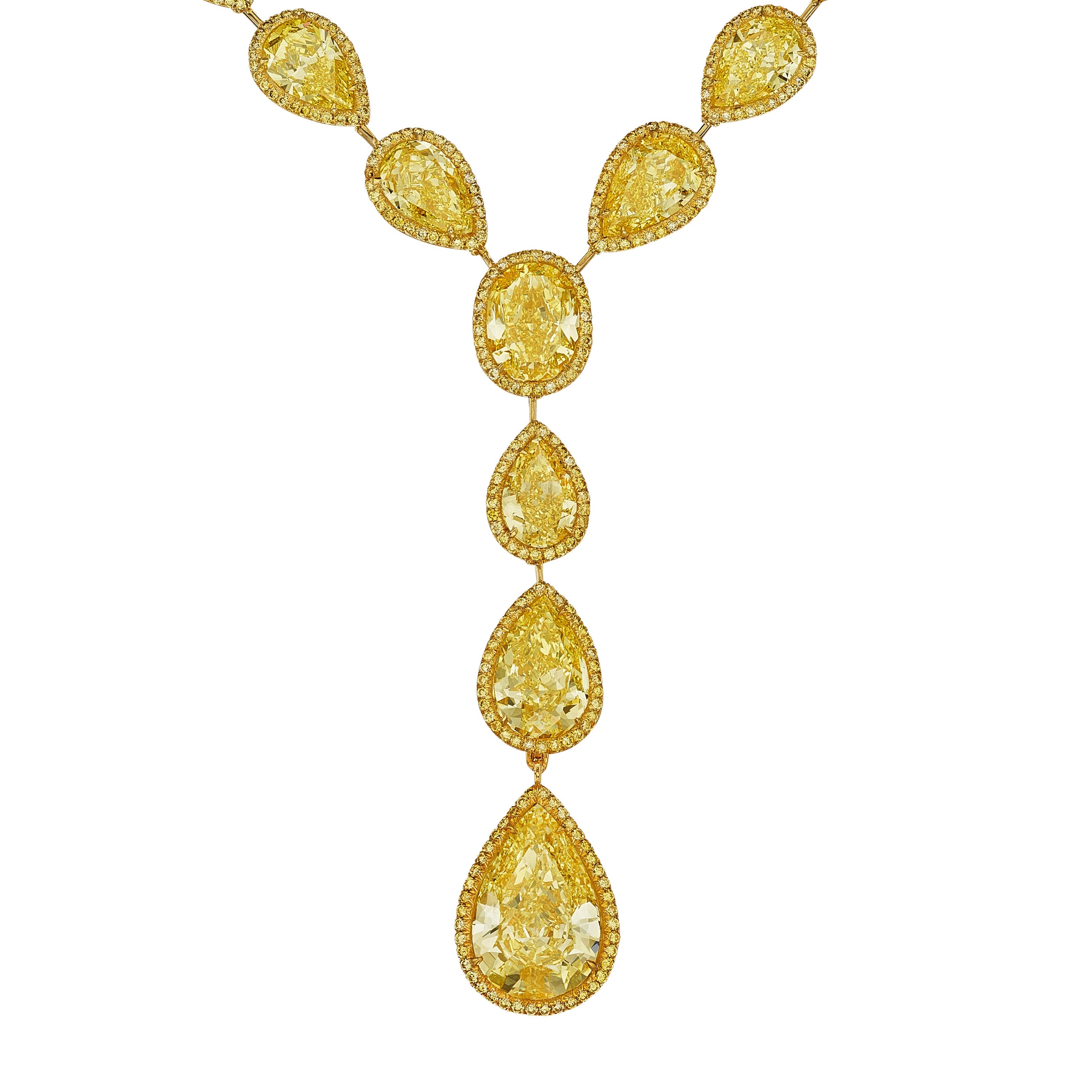 'LEVIEV Sadalsuud' Fancy Yellow Pear - Shaped Diamond Necklace, 100 CT - Necklaces - Leviev Diamonds