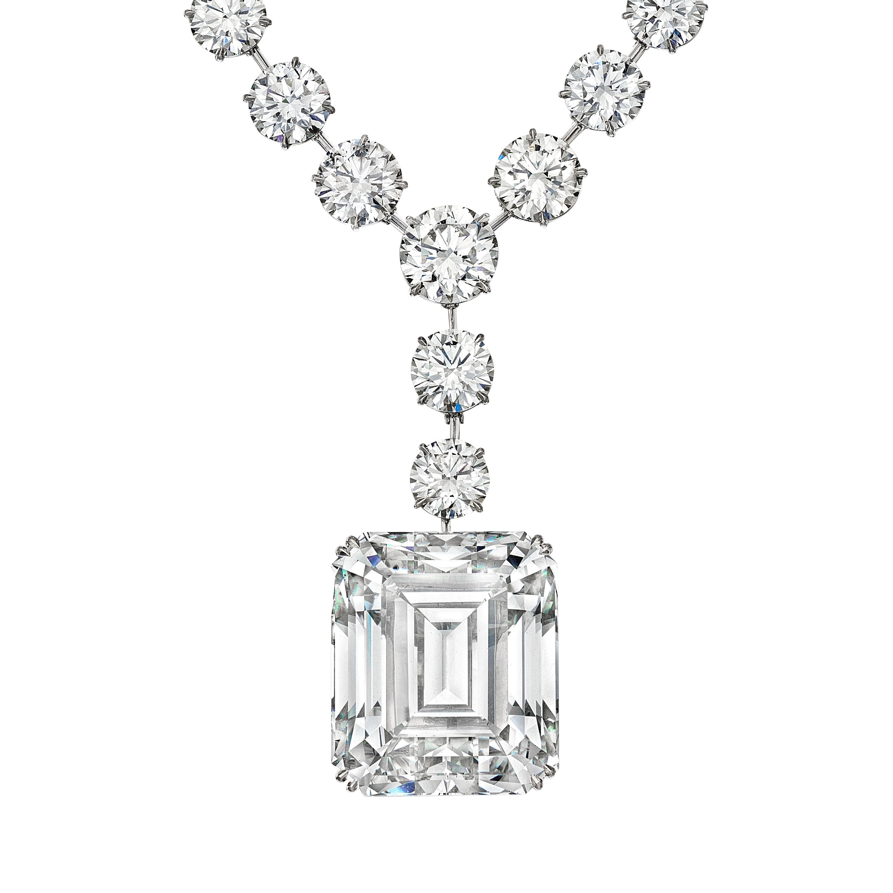 'LEVIEV Sirius' Emerald and Round Diamond Necklace, 200 CT - Necklaces - Leviev Diamonds