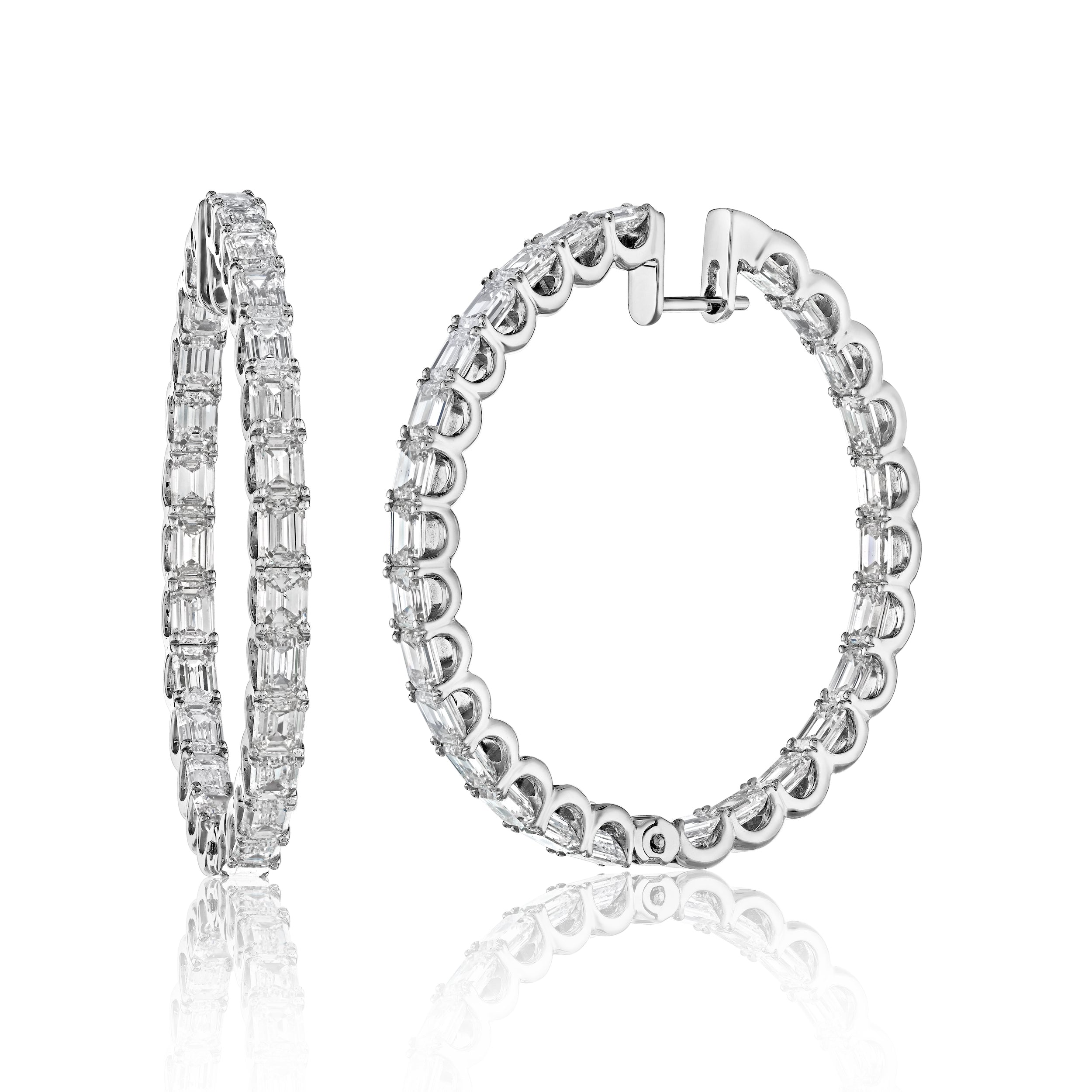 'Luminous Sphere' Round Diamond Hoop Earrings, 11 CT - Earrings - Leviev Diamonds