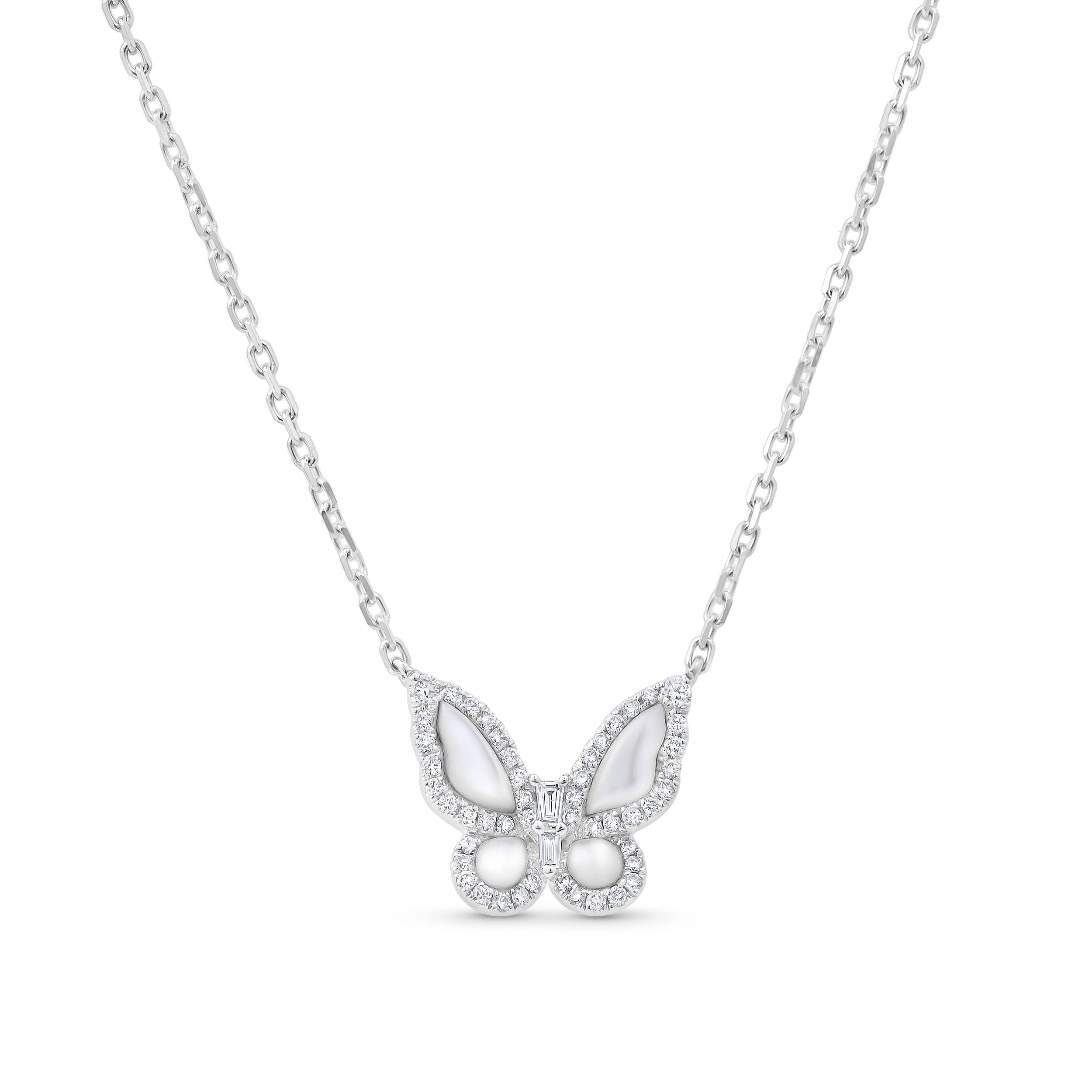 Mother of Pearl Butterfly Necklace - Necklaces - Leviev