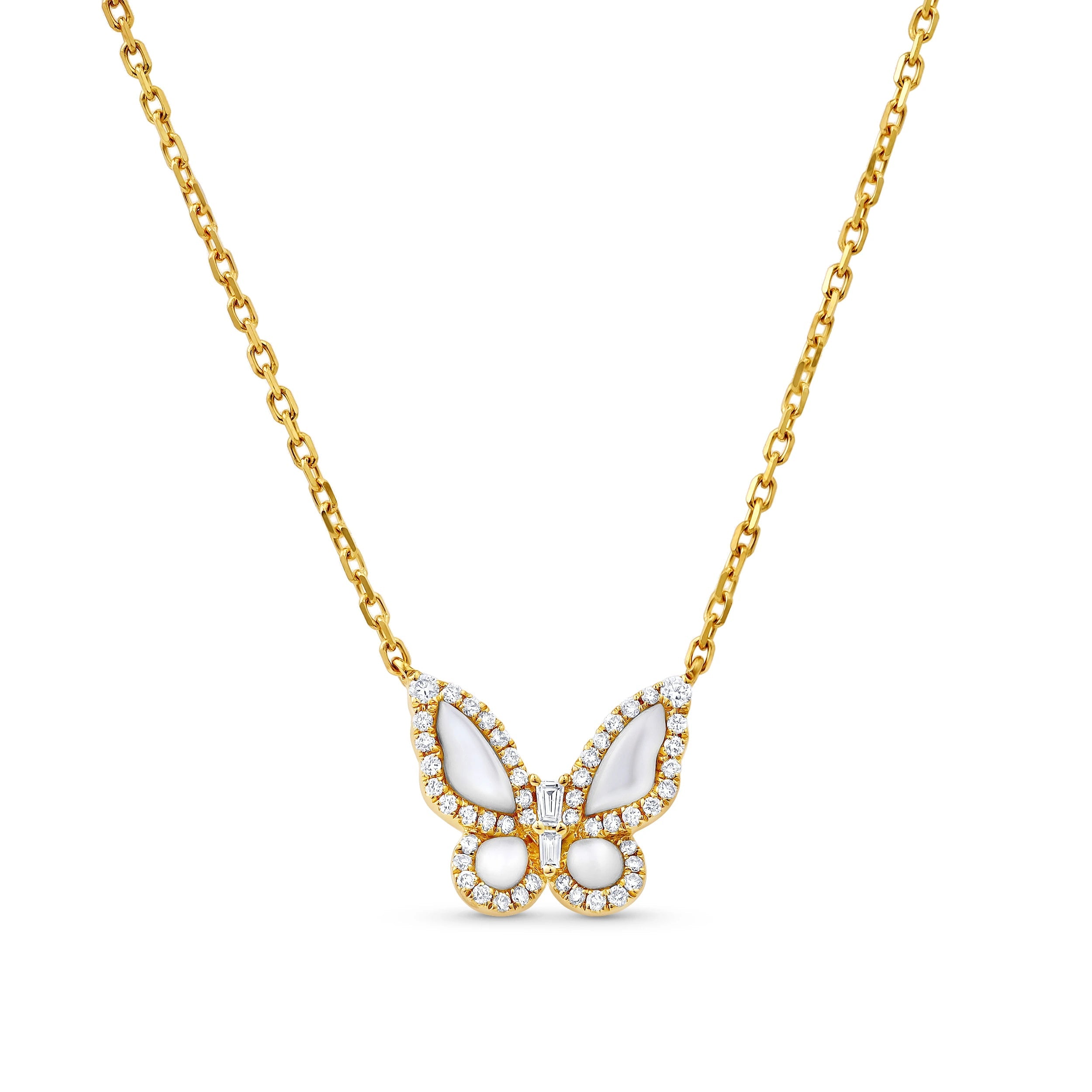 Mother of Pearl Butterfly Necklace - Necklaces - Leviev