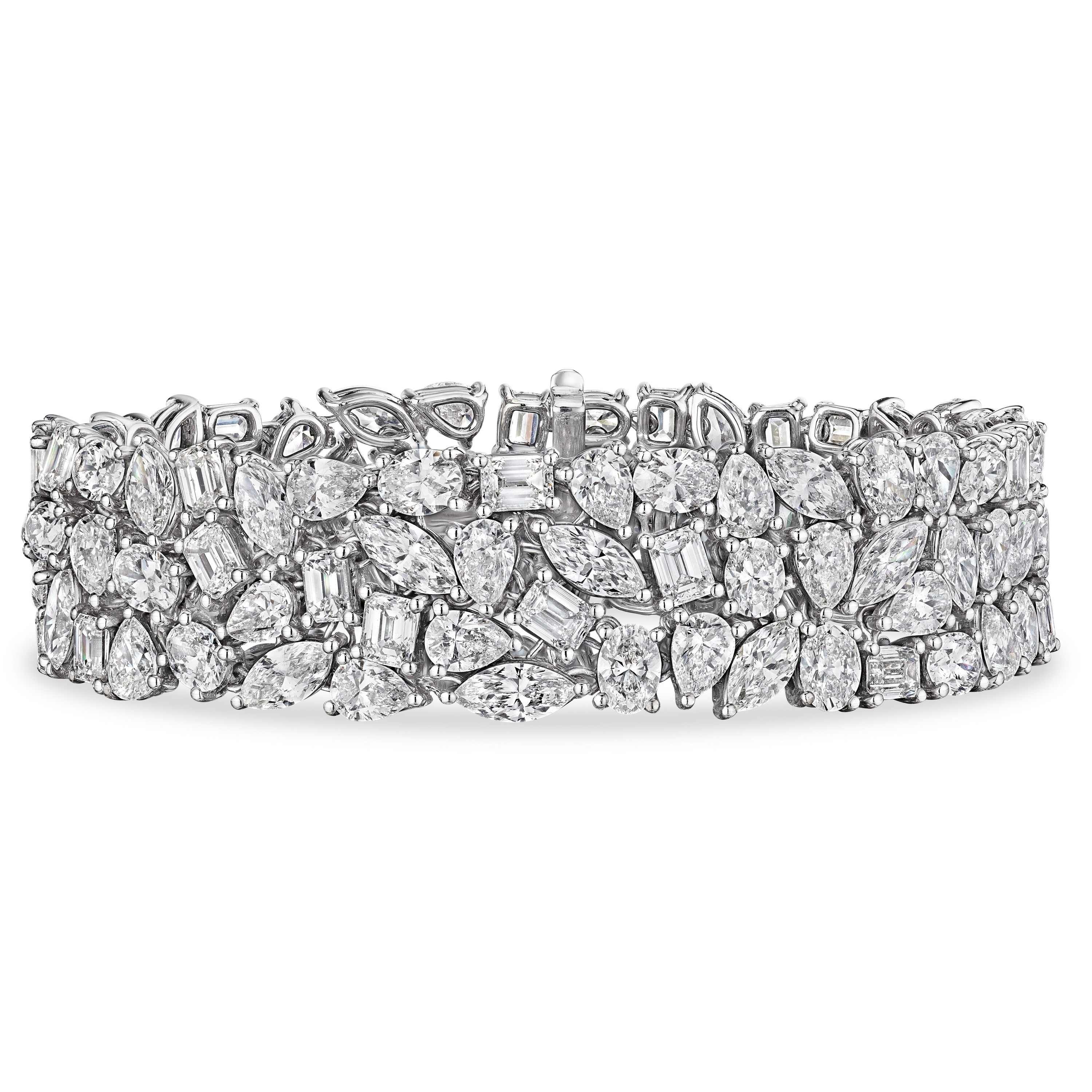 Multi - Shape Diamond Bracelet, 35 CT - Bracelets - Leviev Diamonds