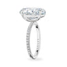 Oval Cut Diamond Ring with Pave Band, 5 CT - Rings - Leviev Diamonds