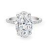 Oval Cut Diamond Ring with Pave Band, 5 CT - Rings - Leviev Diamonds