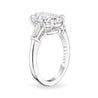 Oval Cut Diamond Ring with Tapered Baguettes, 3 CT - Rings - Leviev Diamonds