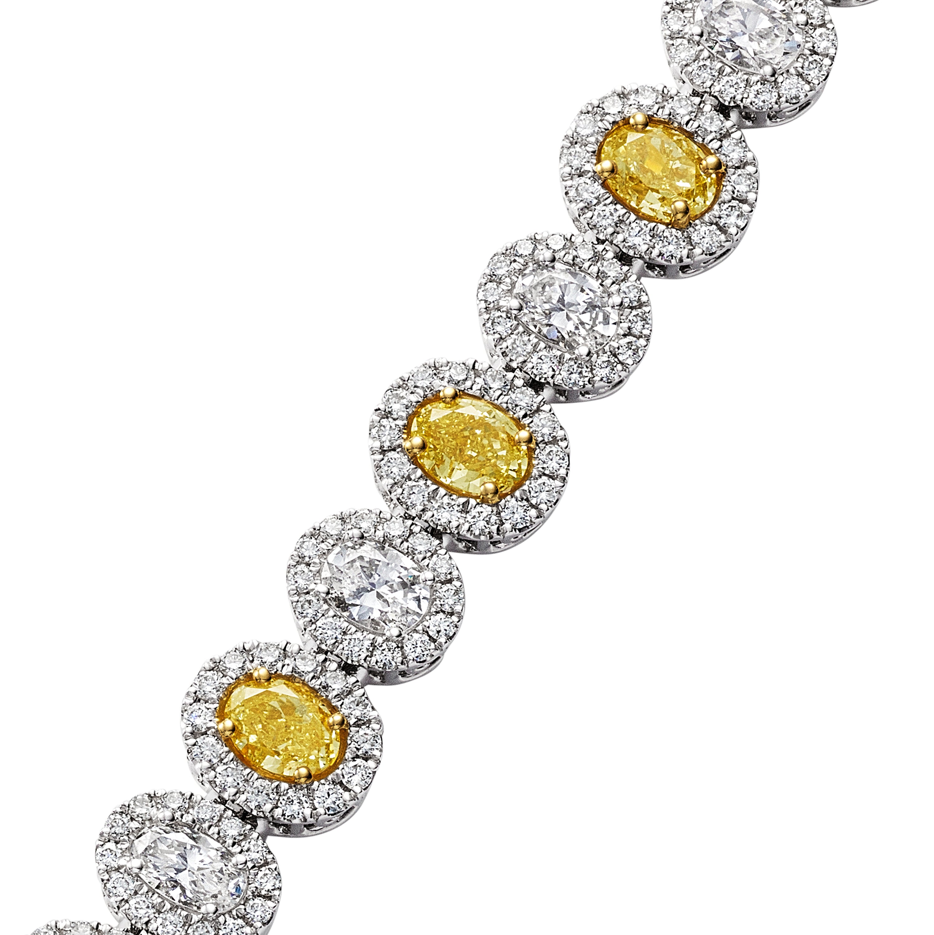 Oval Cut Fancy Yellow Diamond Bracelet, 6 CT - Bracelets - Leviev Diamonds