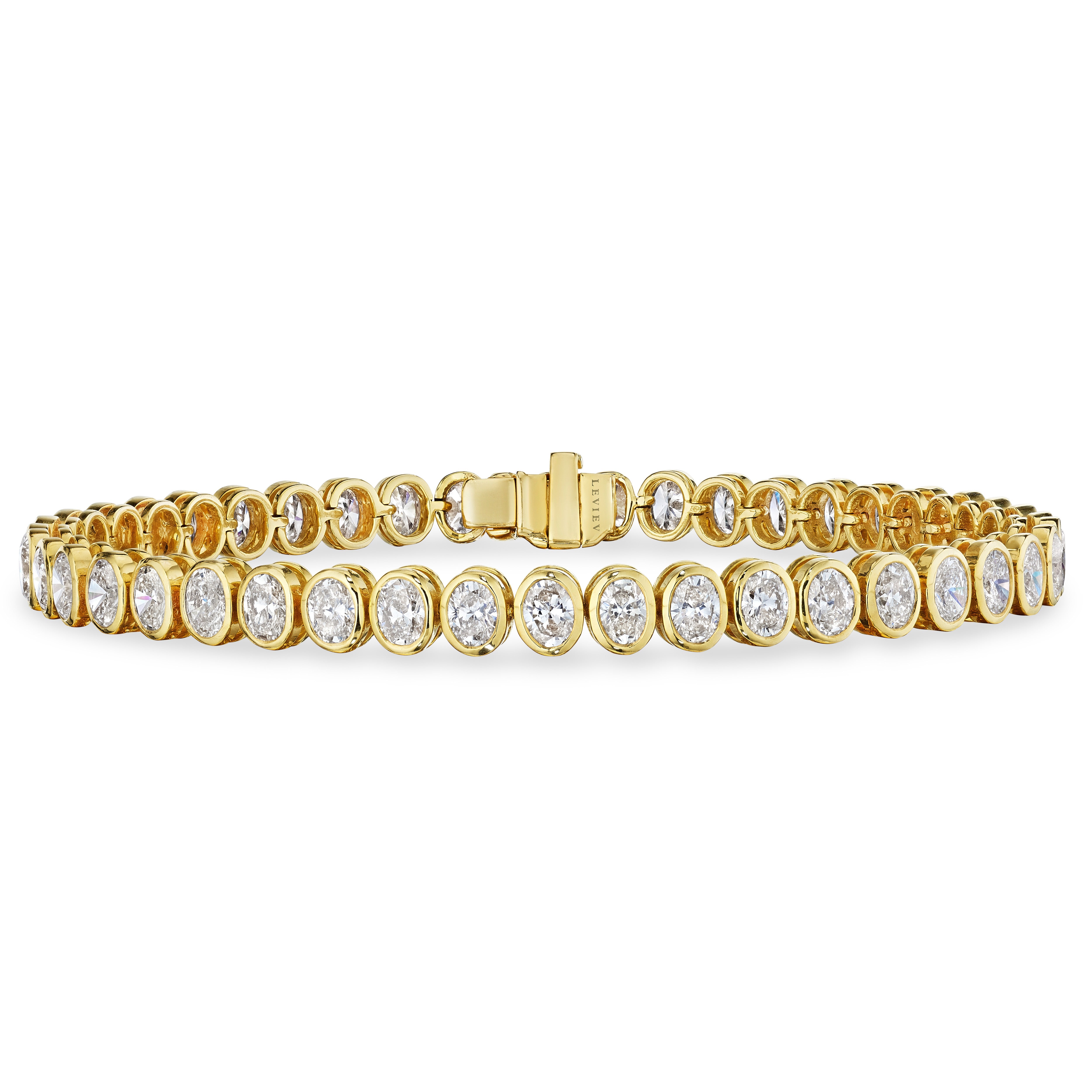 Oval Cut Yellow Gold Diamond Bracelet, 6 CT - Bracelets - Leviev Diamonds