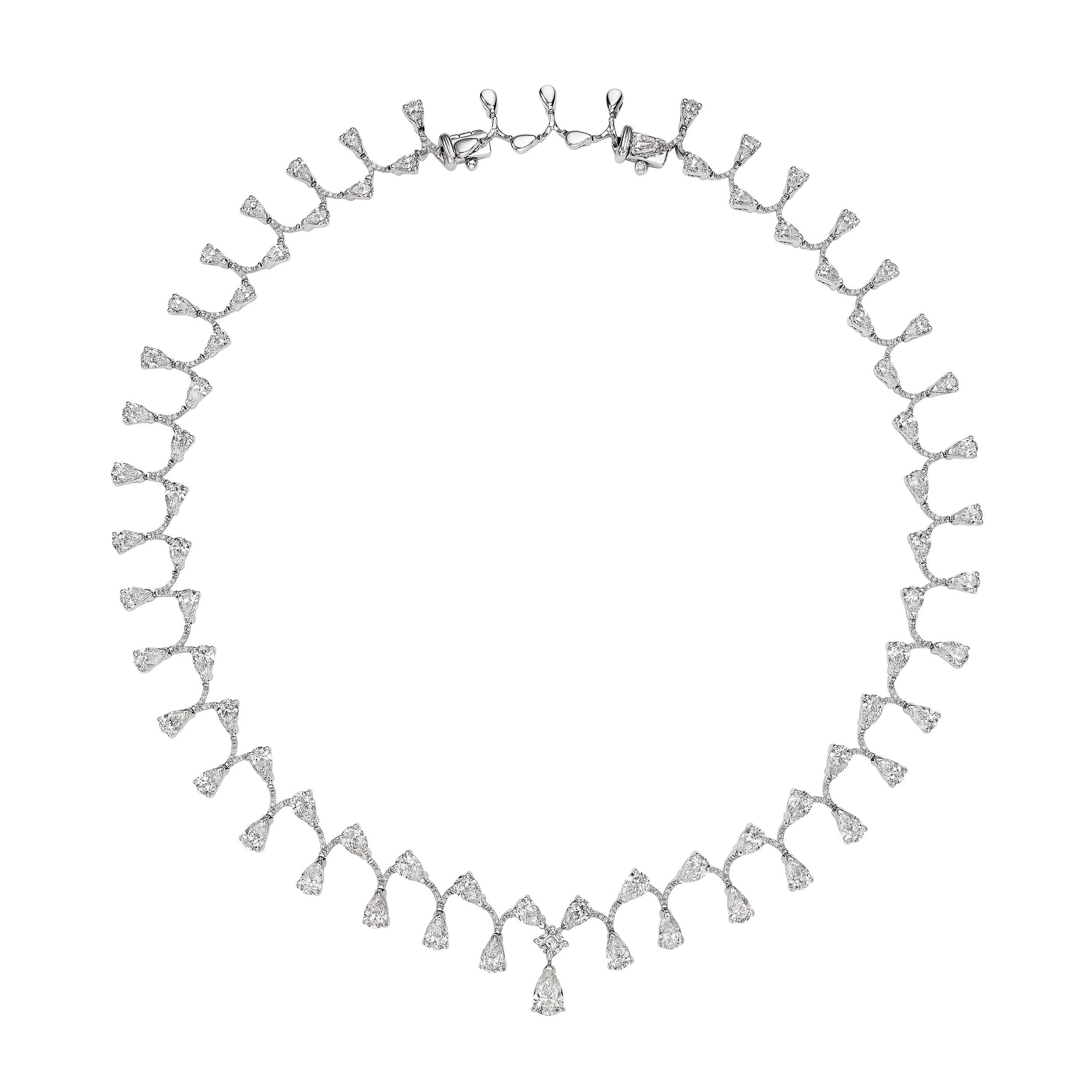 Pear Shape Diamond Necklace, 23 CT - Necklaces - Leviev Diamonds