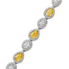 Pear Shaped Fancy Yellow Diamond Bracelet with Halo, 5 CT - Bracelets - Leviev Diamonds