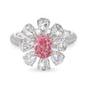 Pink Oval Cluster Diamond Flower Ring - Rings - Leviev Diamonds